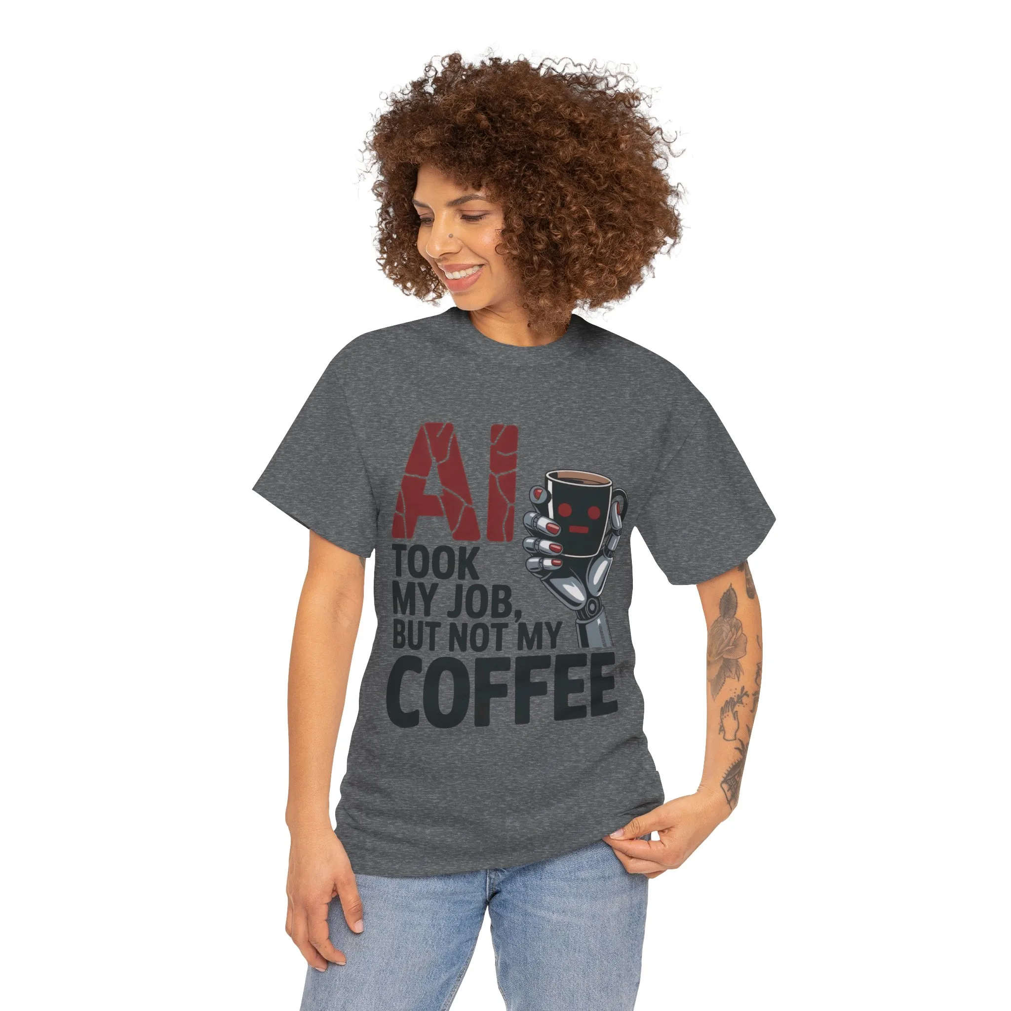 Women's AI Coffee T-Shirt, Funny Robot Job Humor Tee, Geek Sarcastic Gift for Her, Sarcastic Work Shirt, Career Humor - Image 11