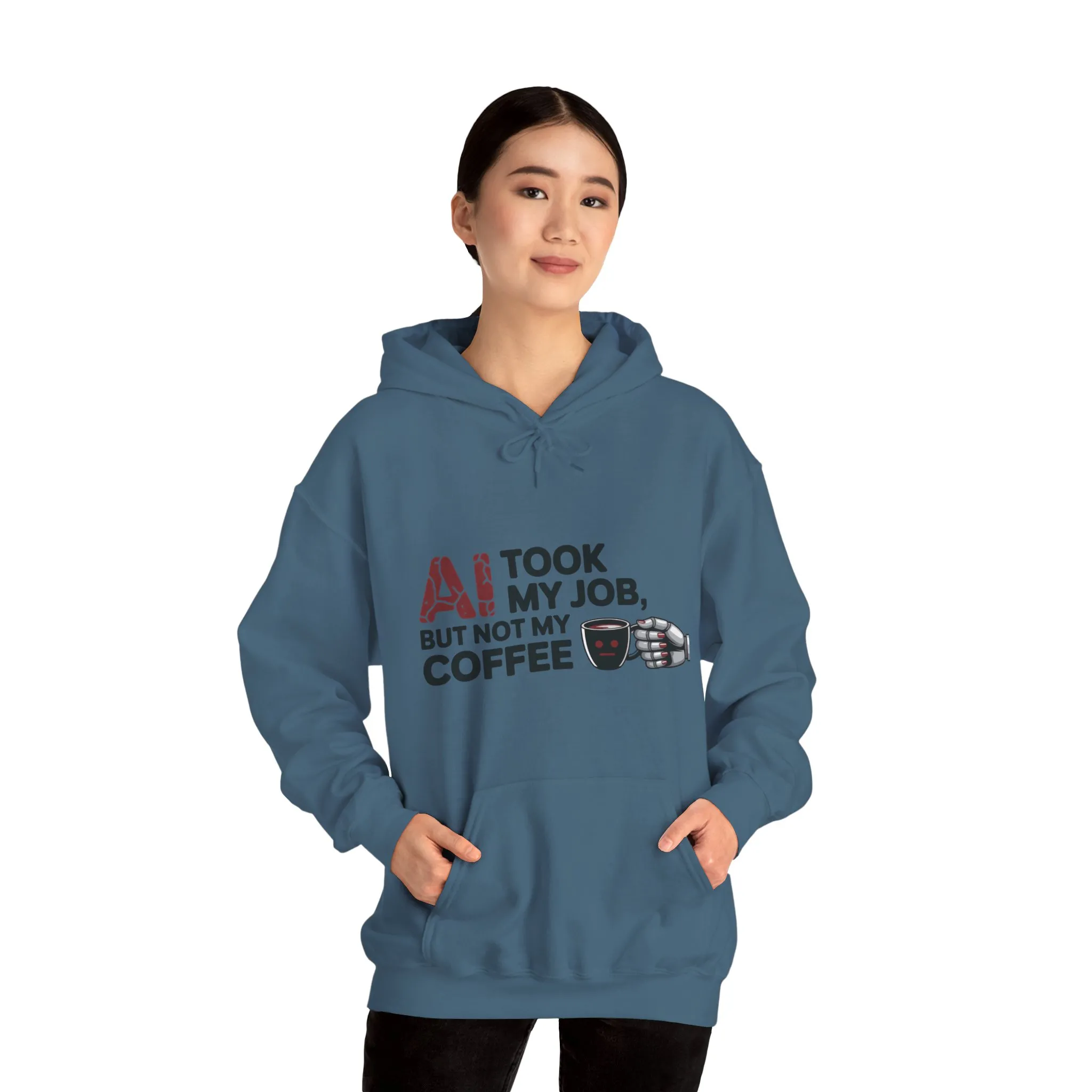 Women's AI Coffee Hoodie, Funny Robot Humor Pullover, Geek Job Joke Sweatshirt Gift, Sarcastic Work Shirt, Office Humor - Image 23