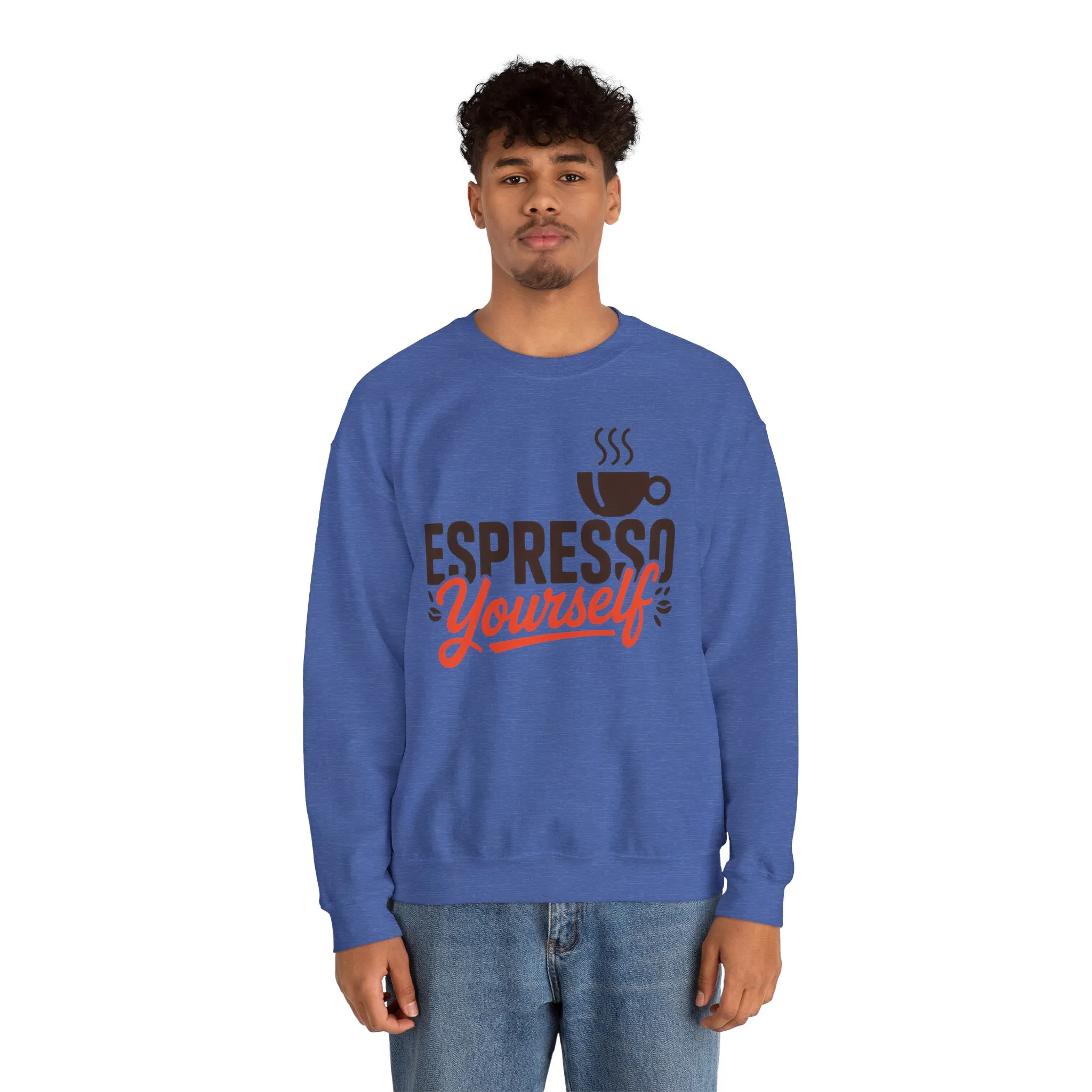 Mens Heavy Blend™ Crewneck Sweatshirt, Espresso Yourself Sweatshirt, Funny Coffee Lover Mens Crewneck, Cafe Lover Gift - Image 17