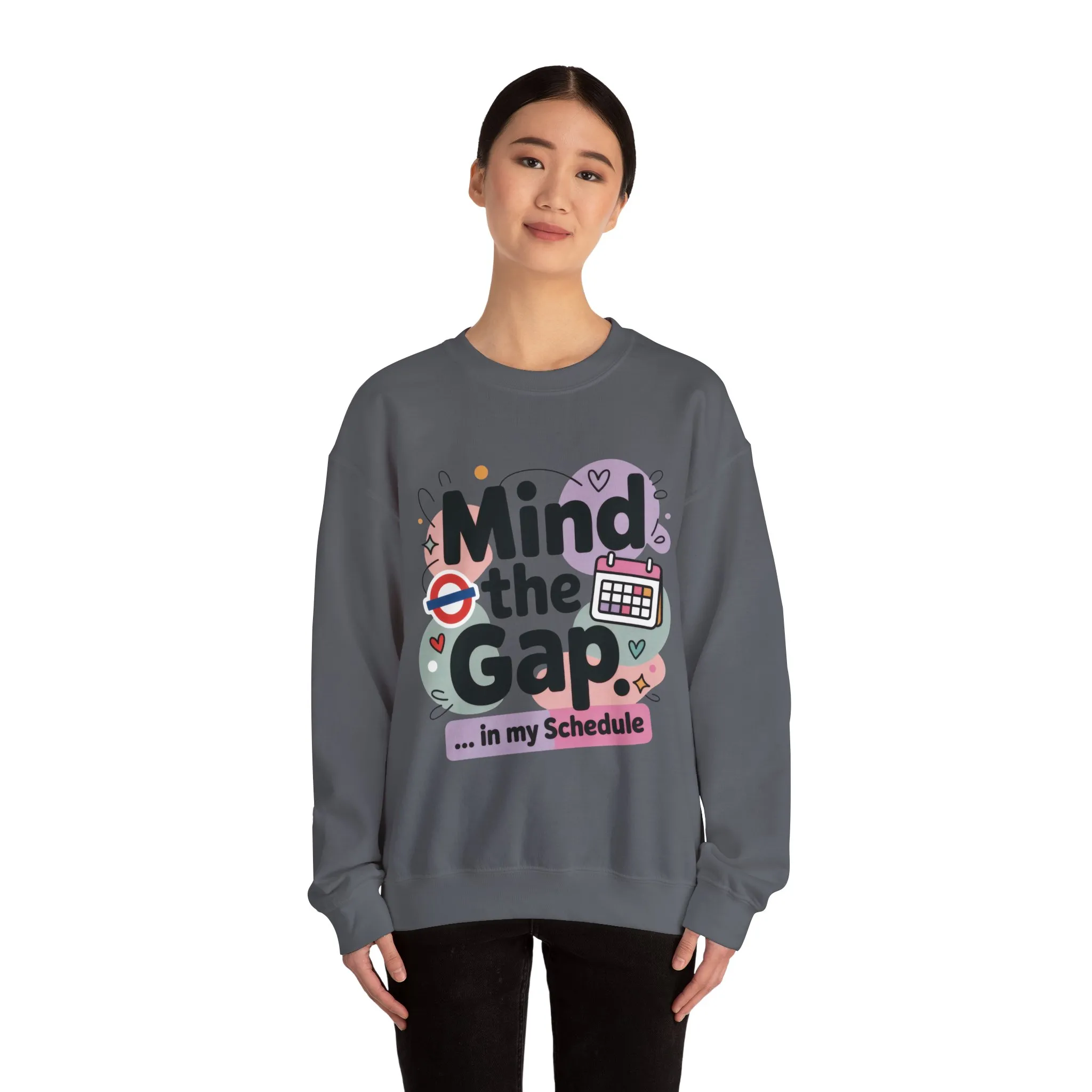 Funny Women's Sweatshirt, Mind The Gap, Office Humor Graphic Pullover - Image 17