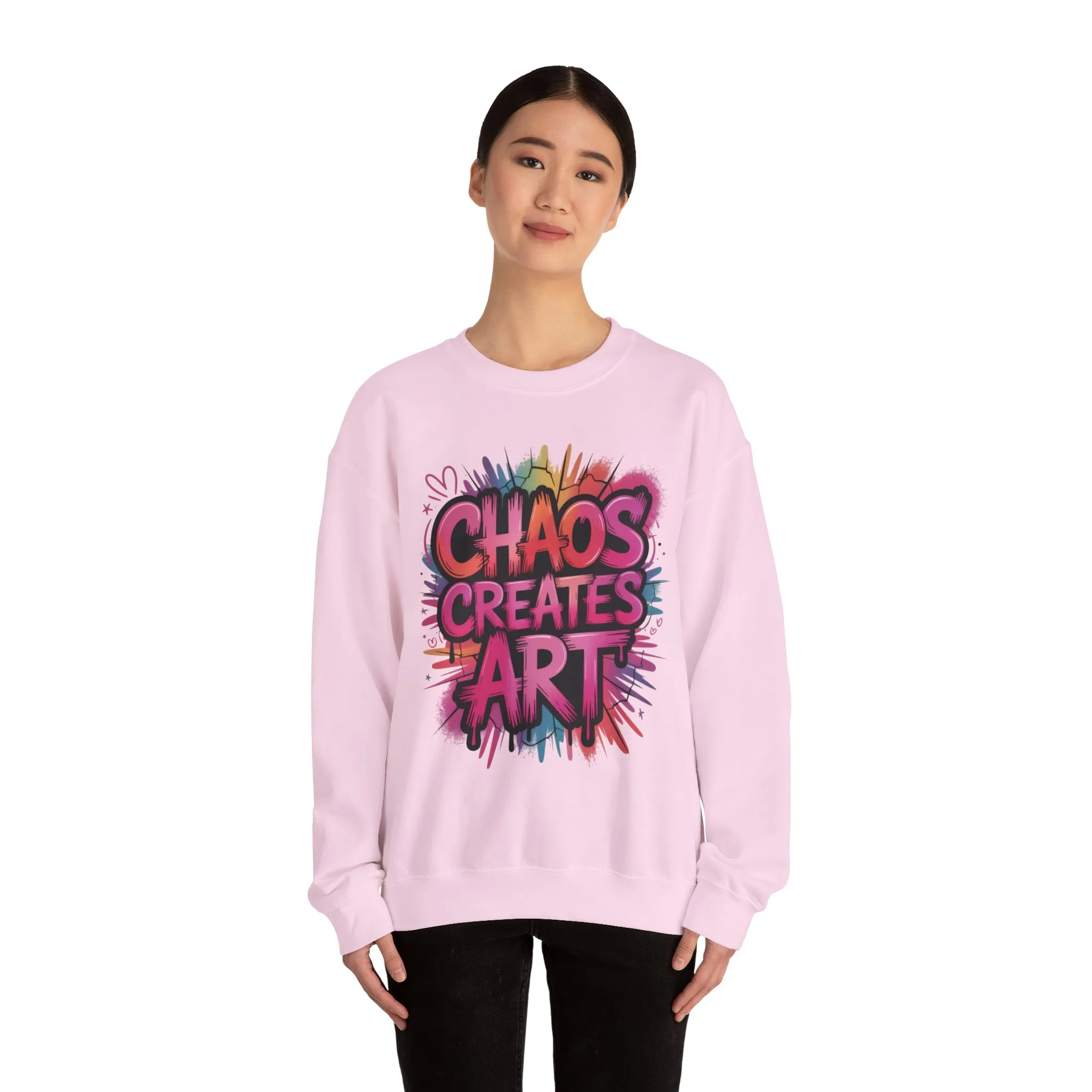 Women's Heavy Blend™ Crewneck Sweatshirt, Chaos Creates Art Graffiti Sweatshirt Women's Oversized - Image 20