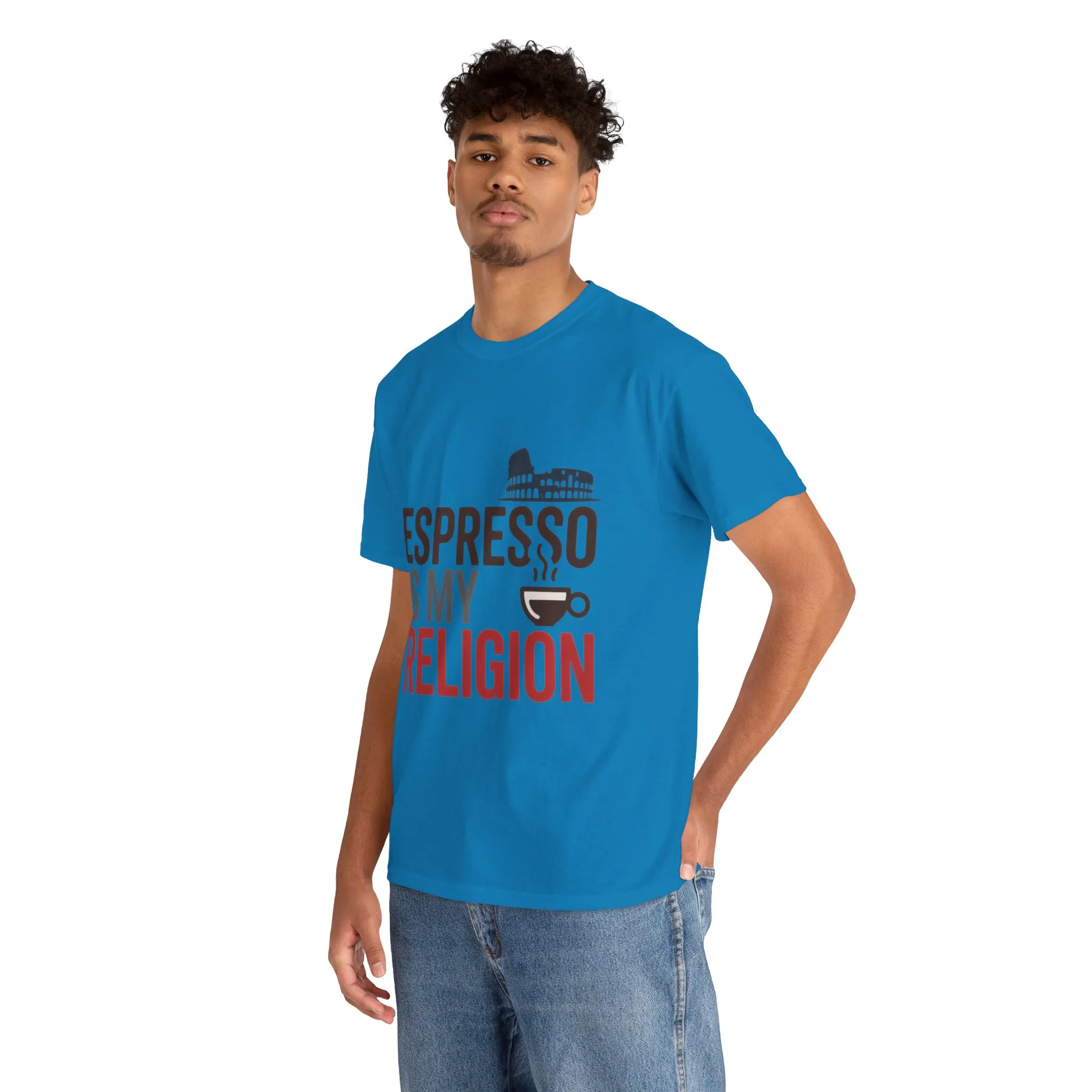 Espresso Is My Religion Coffee Rome Graphic Mens T-Shirt, Coffee Lover Gift - Image 24