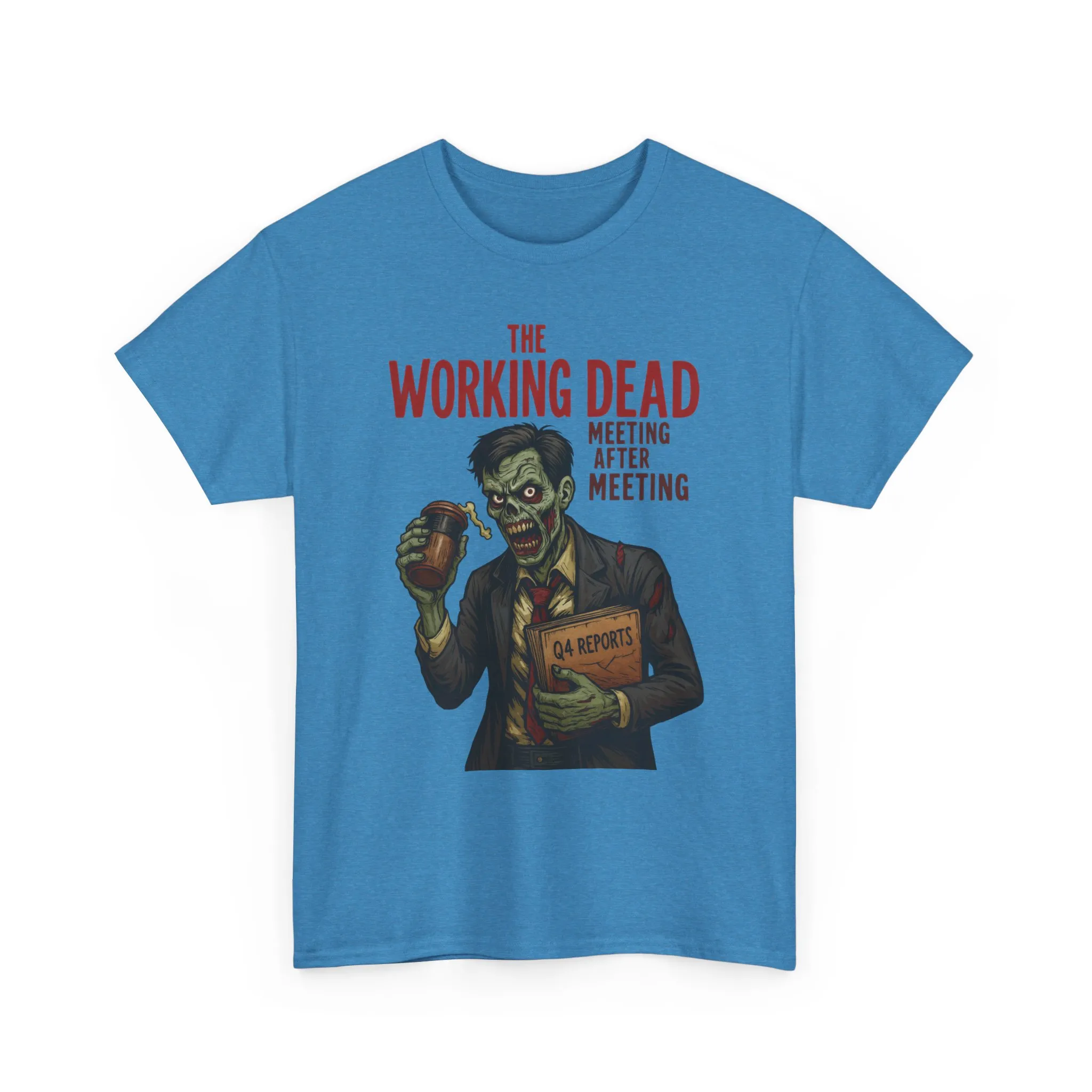 The Working Dead Men's Funny Zombie Work T-Shirt, Office Humor Tee, Meeting Joke Shirt, Halloween Office Tee - Image 18