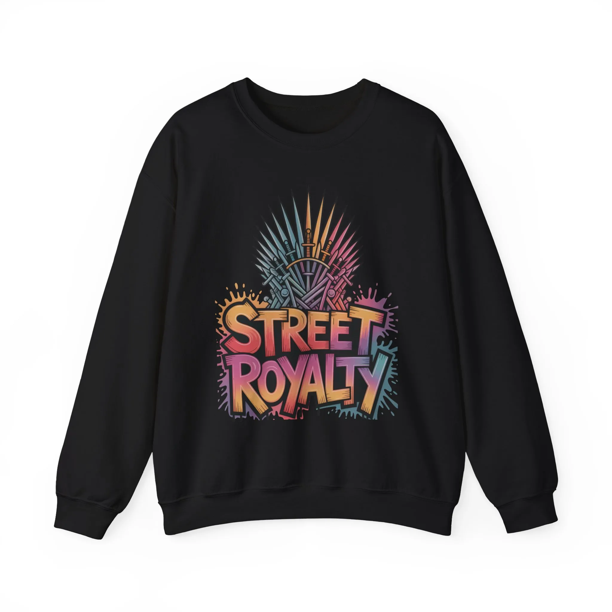 Street Royalty Women's Crewneck Sweatshirt, Graffiti Crown Graphic Pullover, Urban Streetwear Top - Image 6