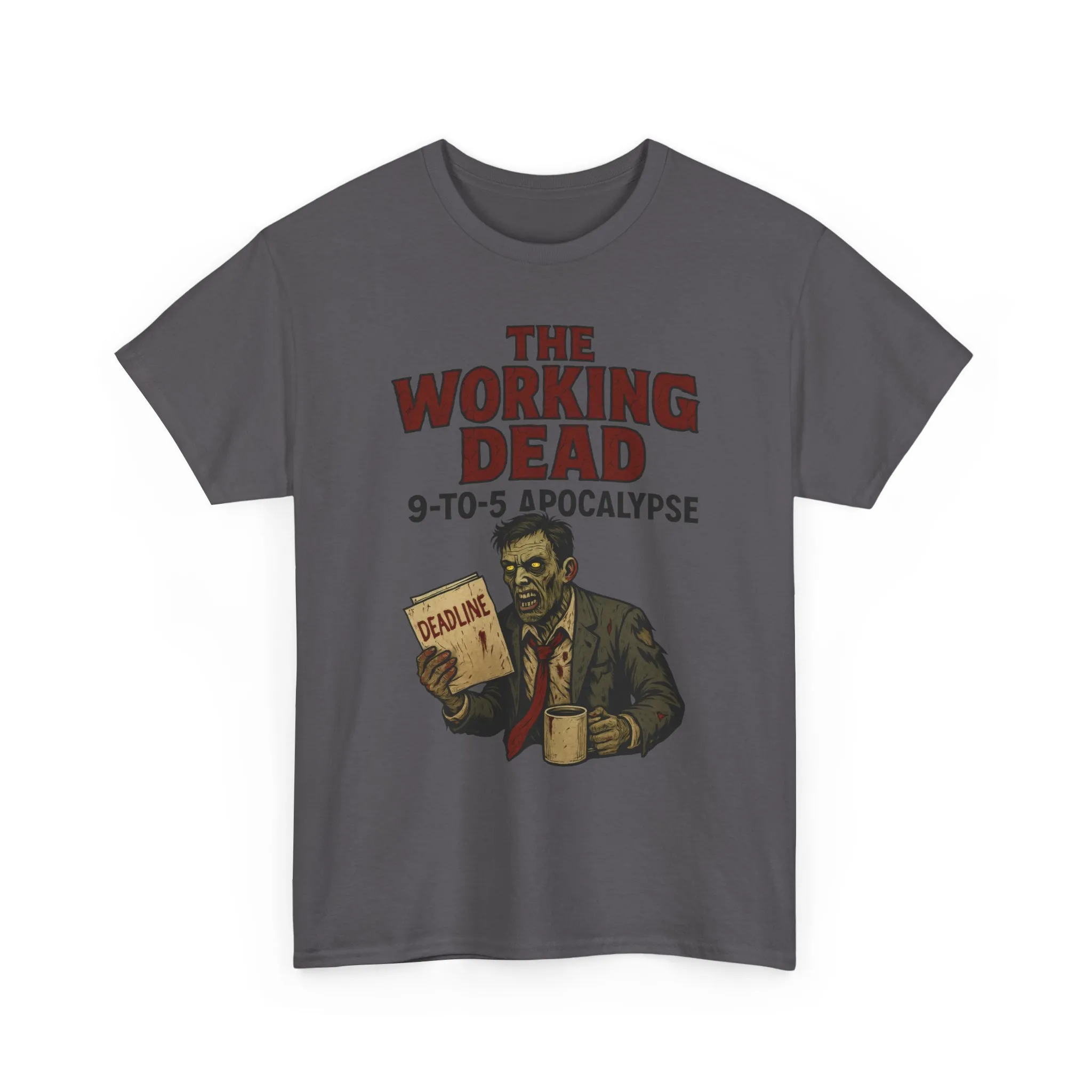 The Working Dead 9-to-5 Apocalypse Men's T-Shirt, Funny Horror Office Zombie Tee, Halloween Zombie Top, Work Humor Sweatshirt - Image 24