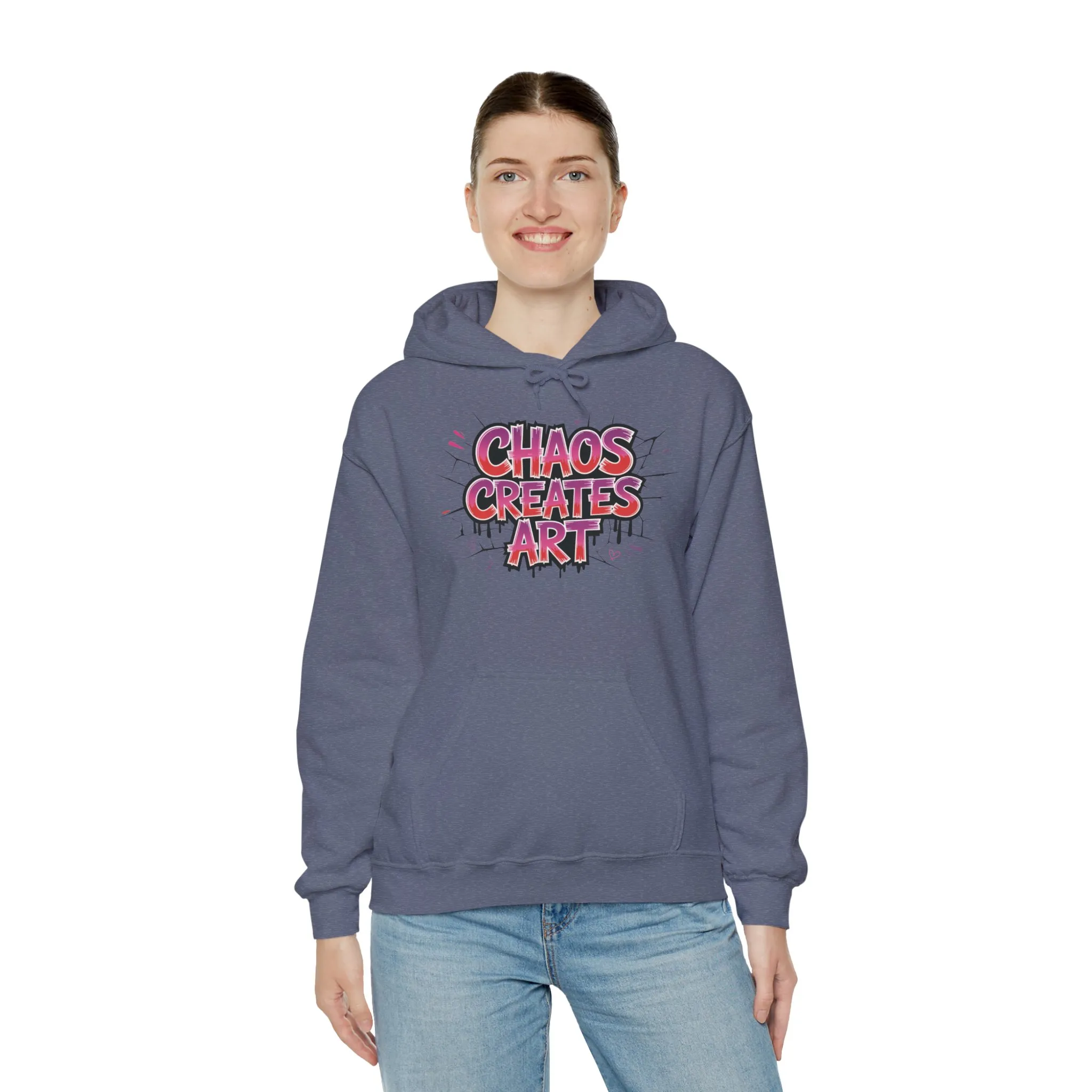 Women's Heavy Blend™ Hooded Sweatshirt, Chaos Creates Art Graffiti Hoodie Womens Streetwear - Image 24