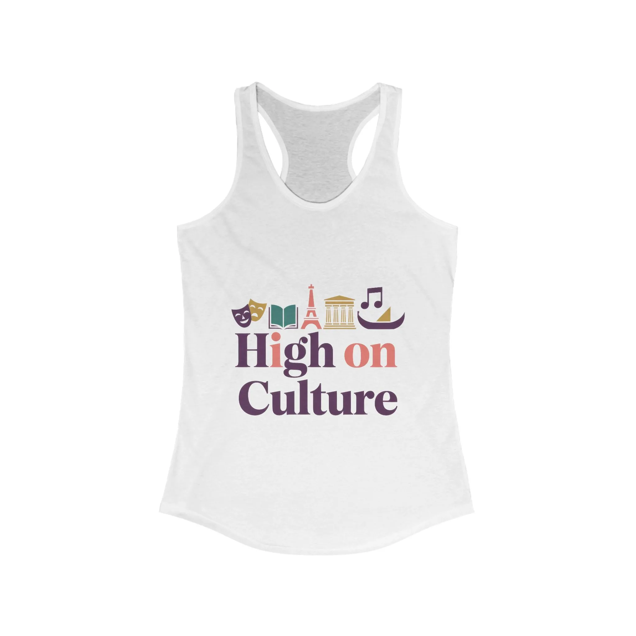 Women's Ideal Racerback Tank, High on Culture Womens Tank Top, Fun Feminine Artistic Shirt - Image 3