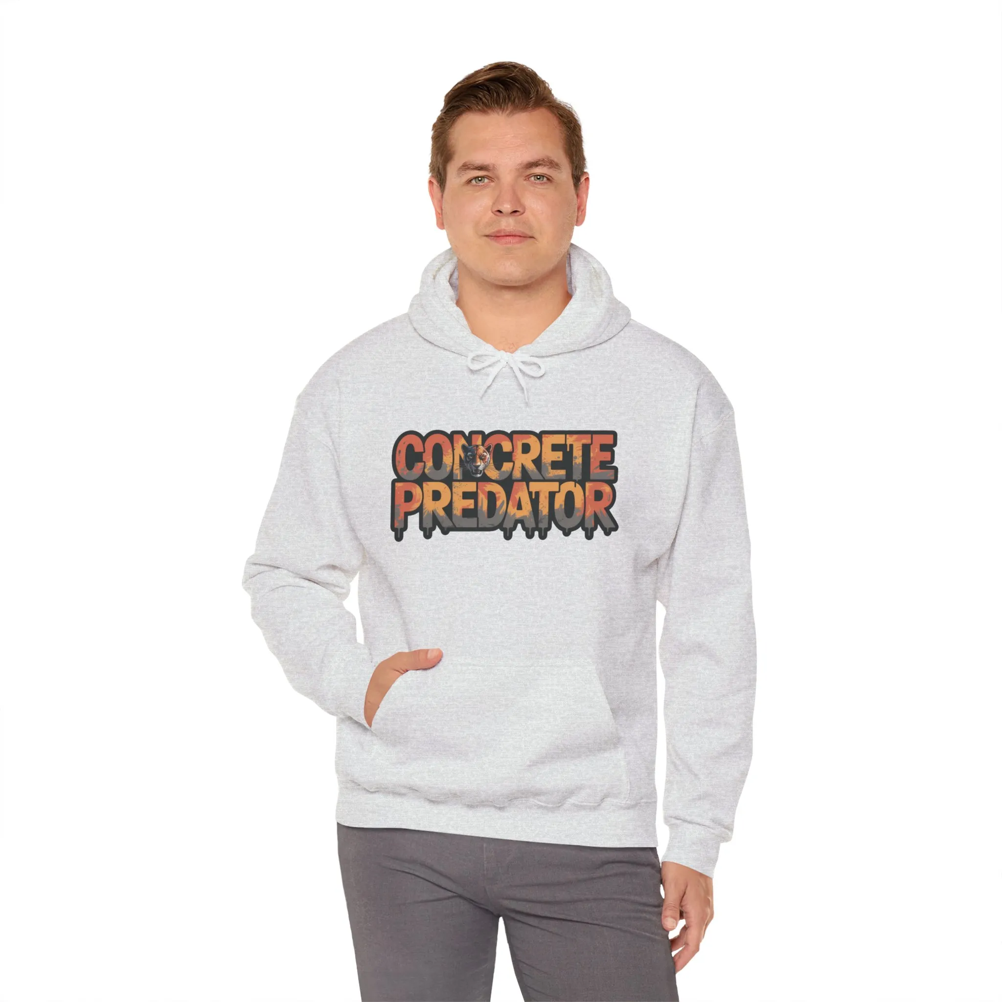 Mens Heavy Blend™ Hooded Sweatshirt, Concrete Predator Panther Hoodie Mens Urban Streetwear - Image 8