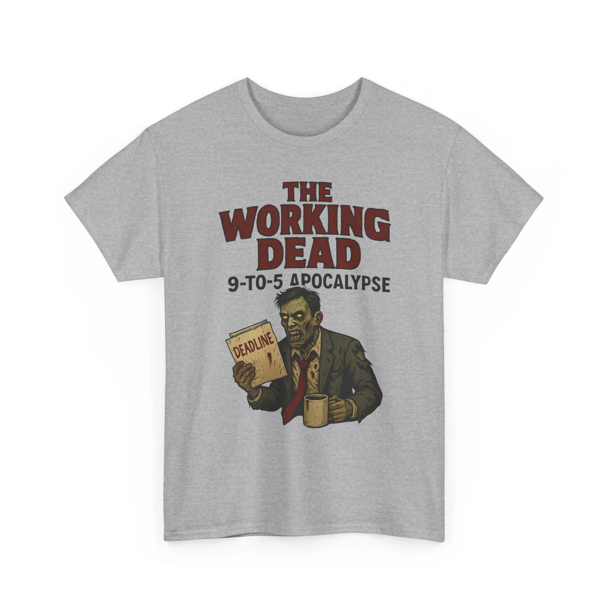 The Working Dead 9-to-5 Apocalypse Men's T-Shirt, Funny Horror Office Zombie Tee, Halloween Zombie Top, Work Humor Sweatshirt - Image 9