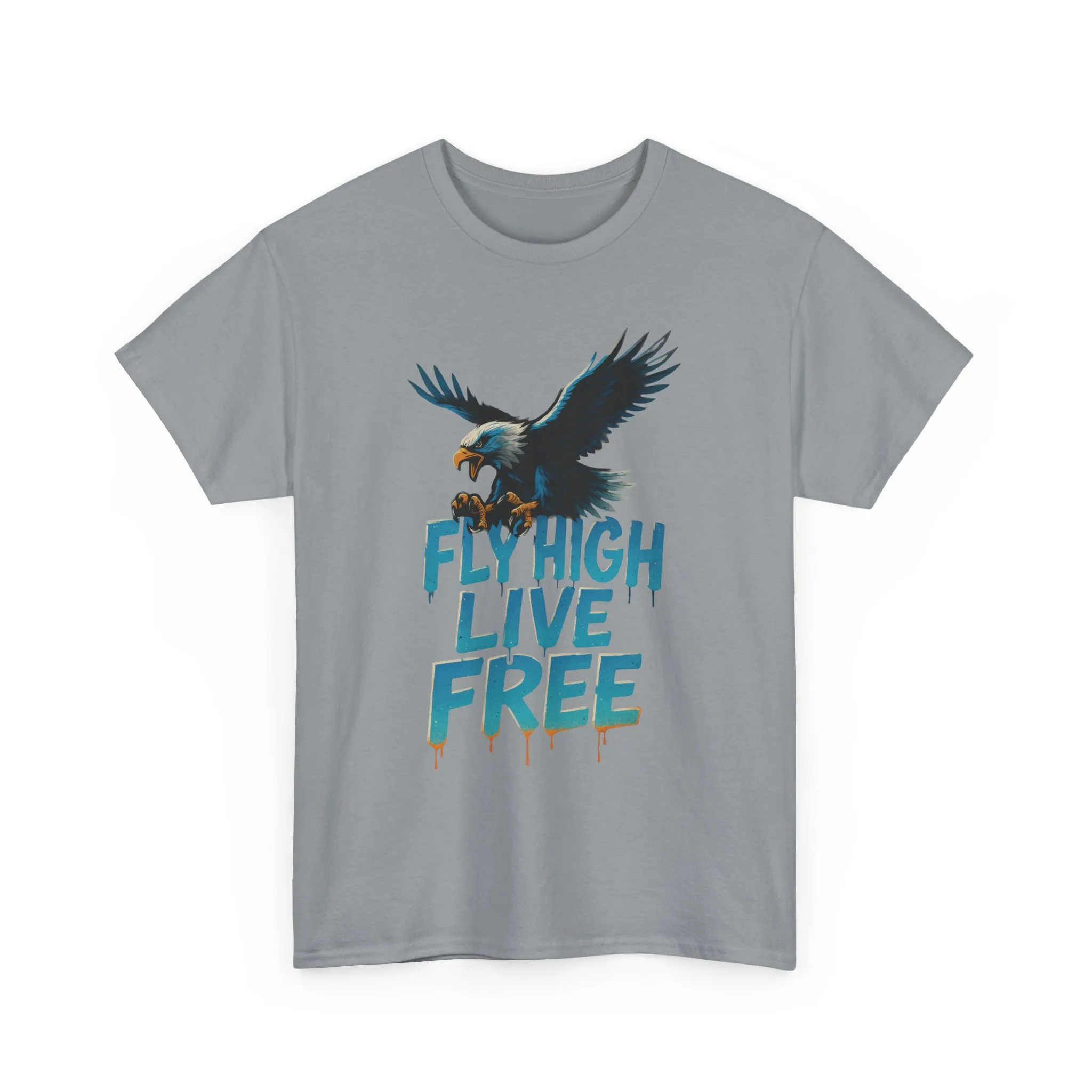 Fly High Live Free Eagle Graphic Mens T-Shirt, Eagle Tee, Fly Free Tee, Wild Flight - Image 2