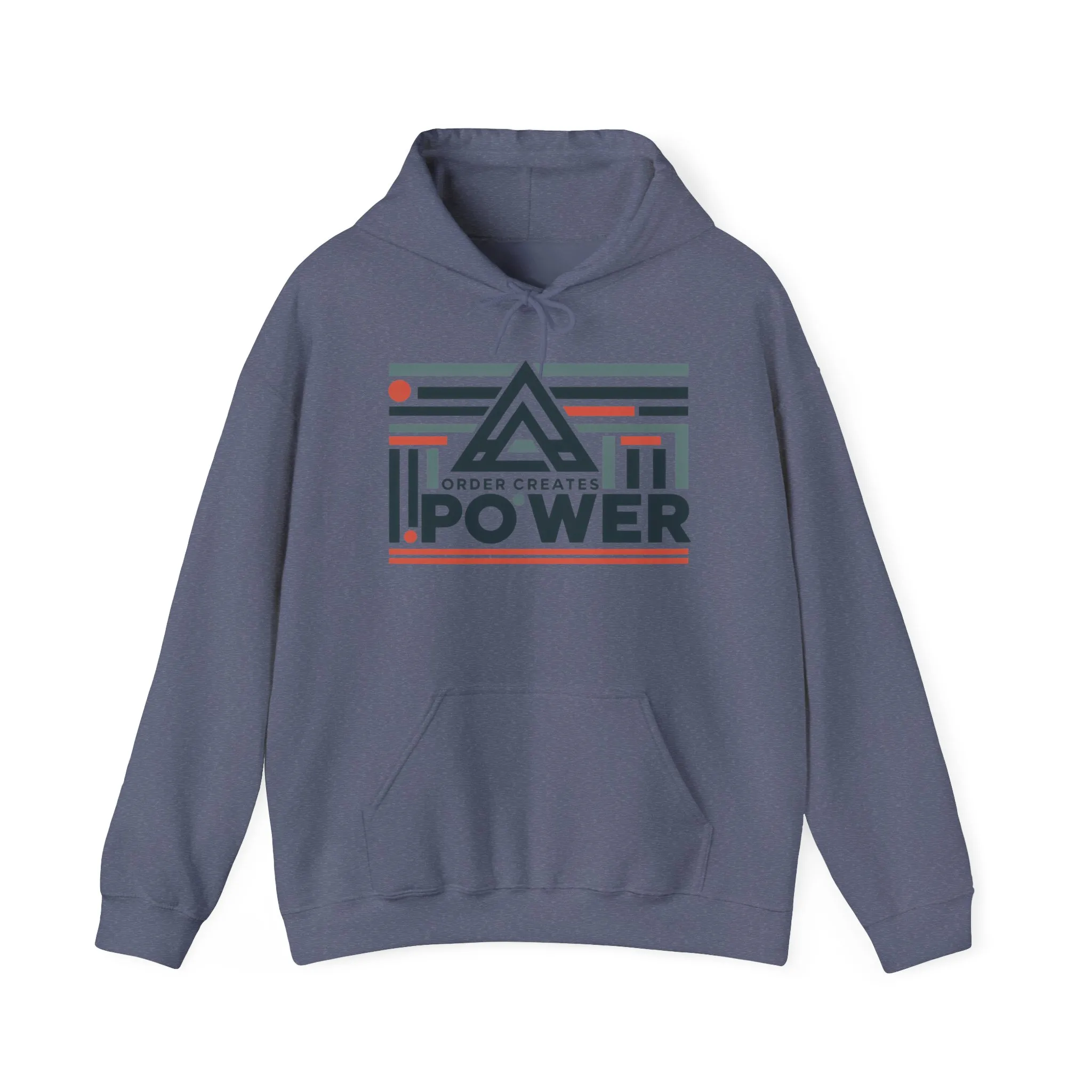 Mens Hoodie Order Creates Power, Geometric Minimal Motivational Graphic Pullover Hoodie, Mens Heavy Blend™ Hooded Sweatshirt - Image 33