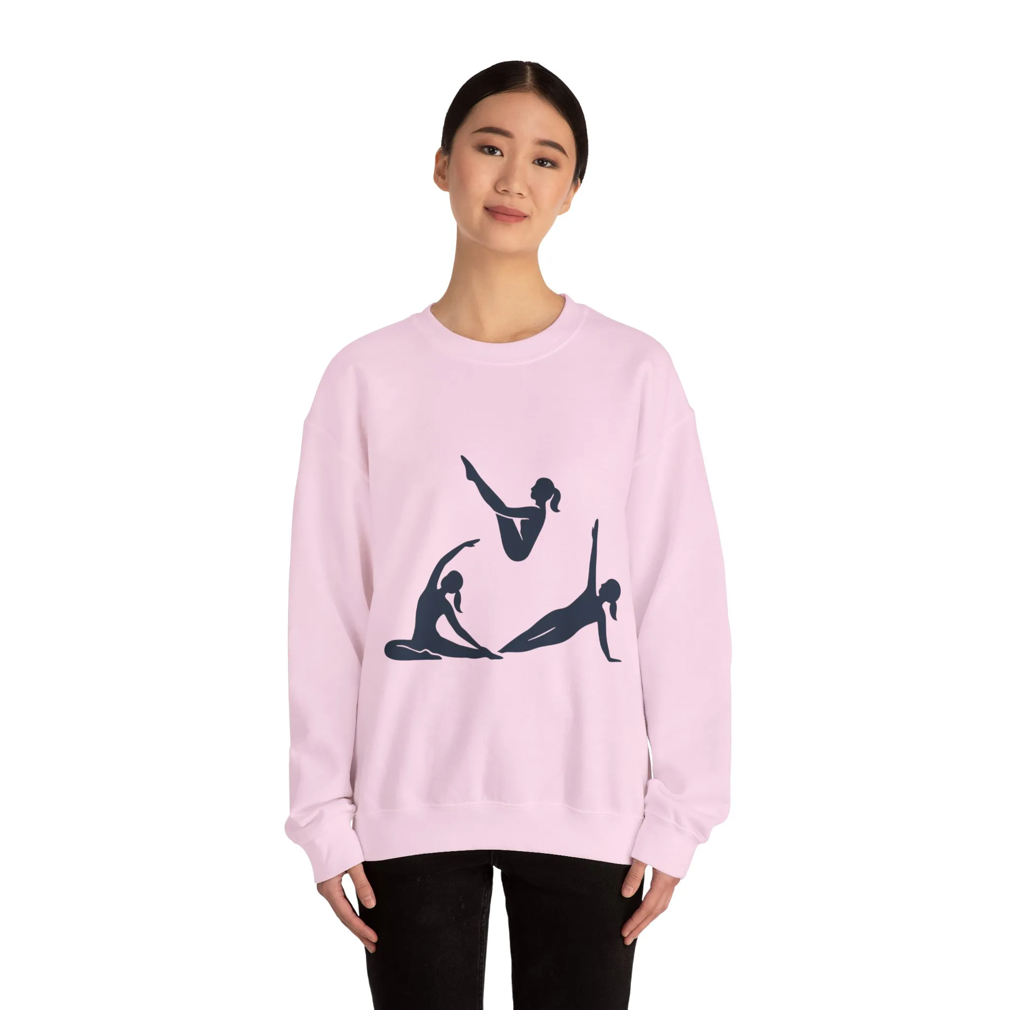 Womens Heavy Blend™ Crewneck Sweatshirt, Womens Pilates Sweatshirt, Yoga Fitness Graphic Pullover, Cute Workout Gym Top, Yoga Lover Gift - Image 23