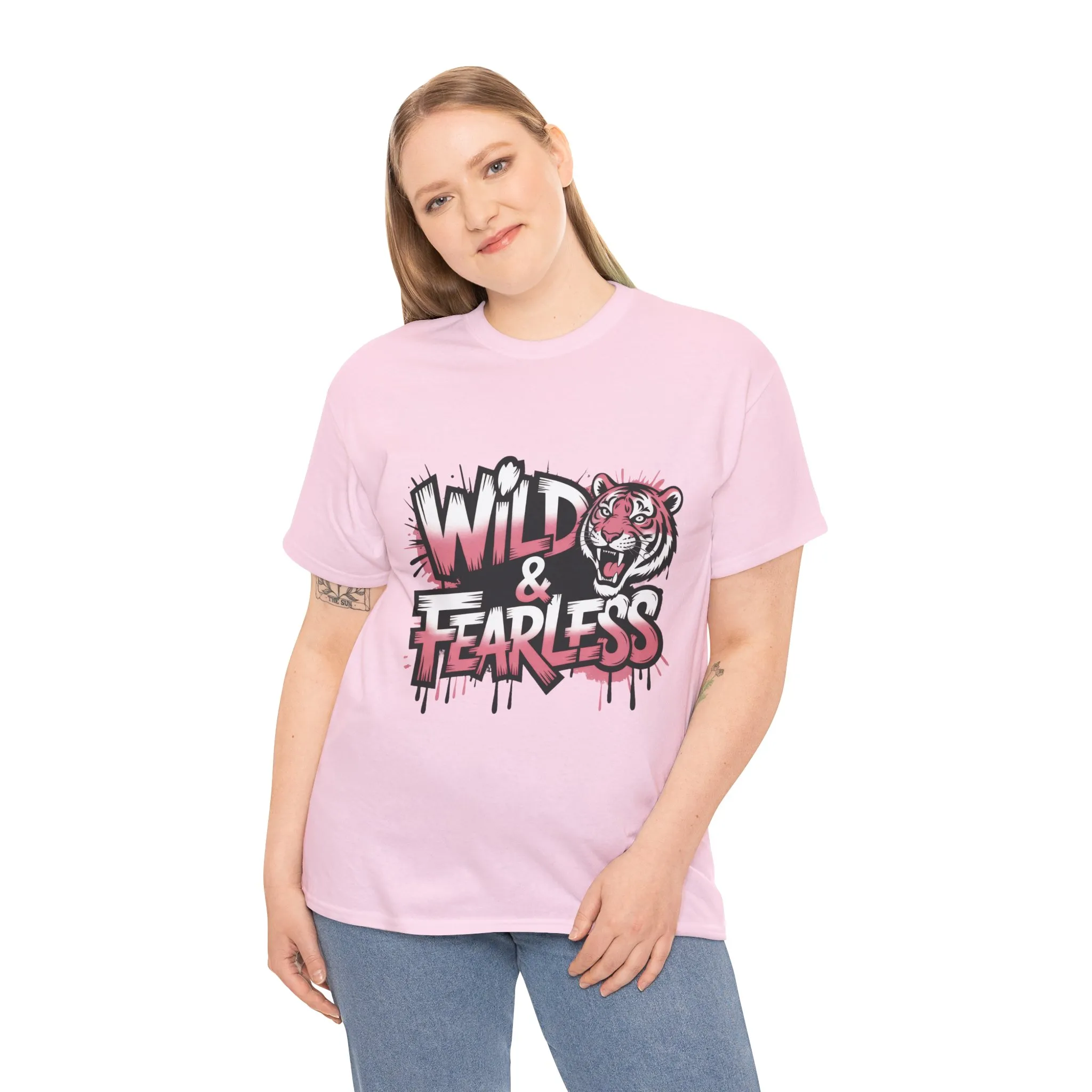 Women's Wild & Fearless T-Shirt, Tiger Graphic Graffiti Tee, Bold Urban Streetwear Top - Image 24