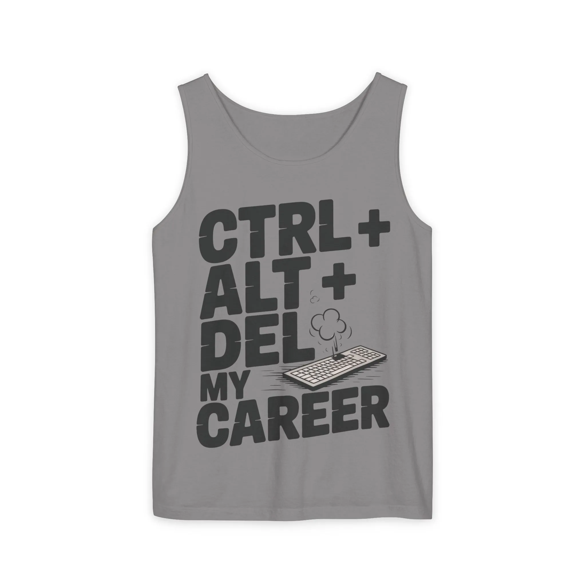 Ctrl Alt Del My Career Men's Tank Top, Funny Geek Sarcastic Office Humor Summer Shirt - Image 5