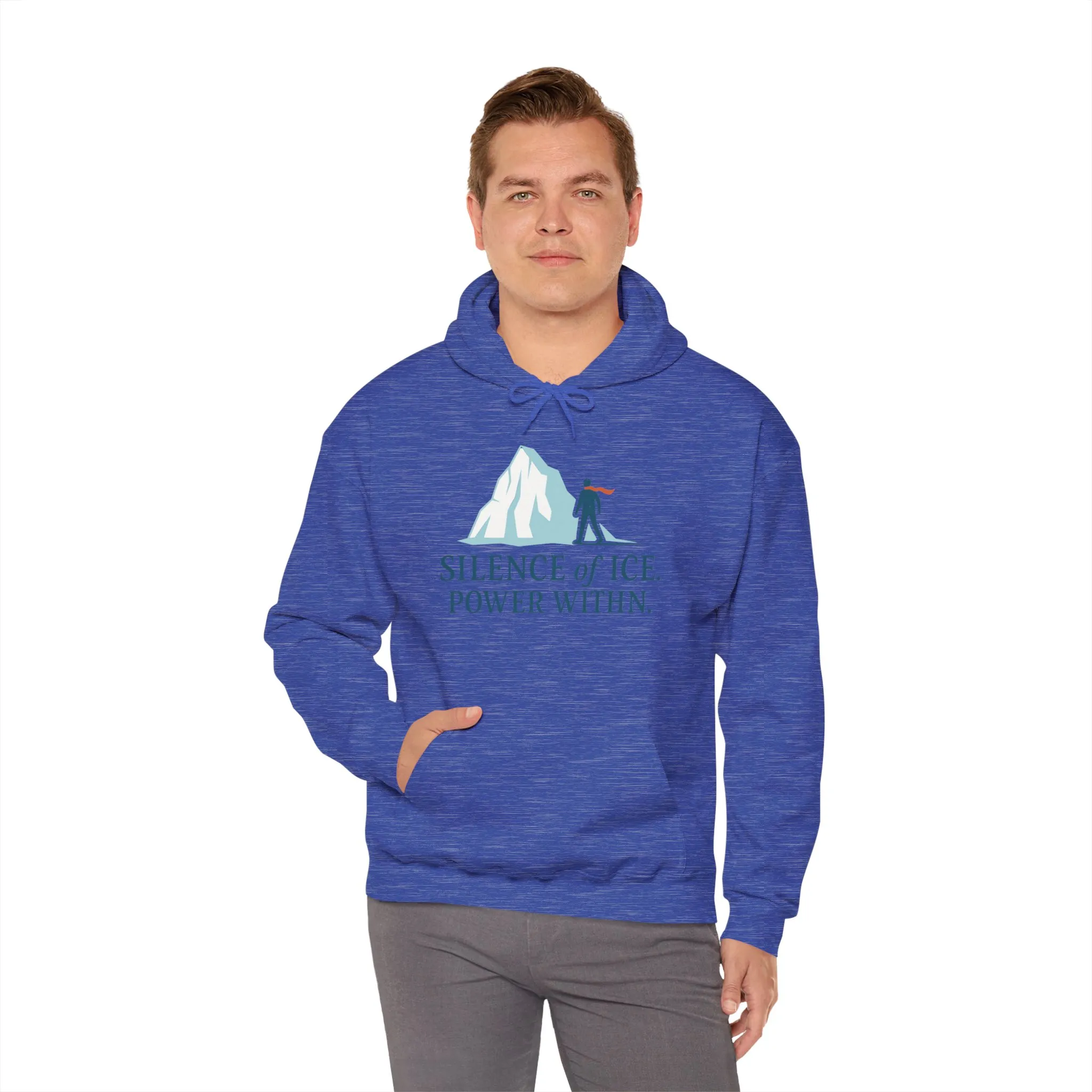 Mens Heavy Blend™ Hooded Sweatshirt, Silence of Ice Power Within Hoodie, Nordic Minimal Iceberg Graphic Streetwear - Image 32