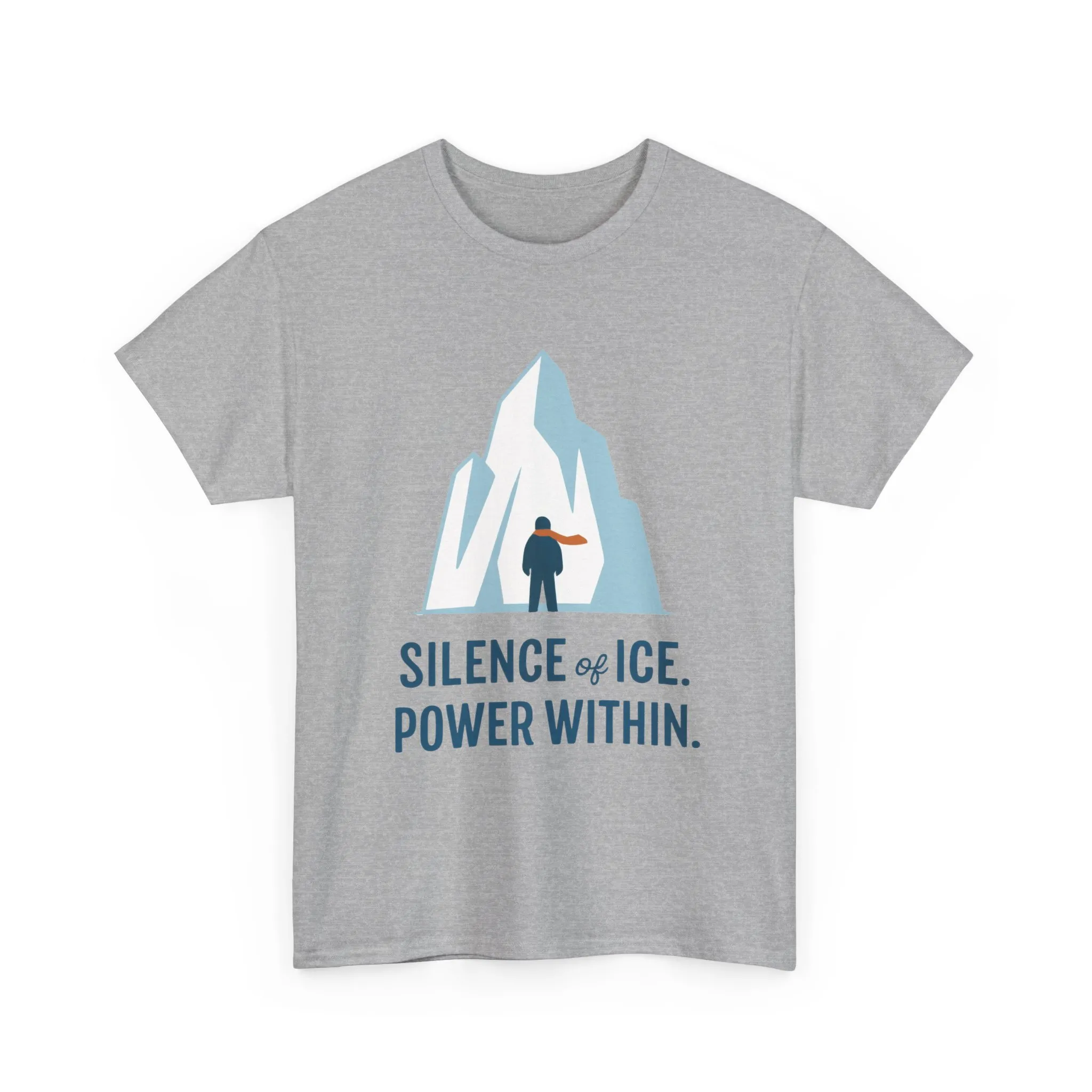 Silence of Ice Power Within Mens T-Shirt, Minimalist Nordic Iceberg Graphic Tee - Image 10