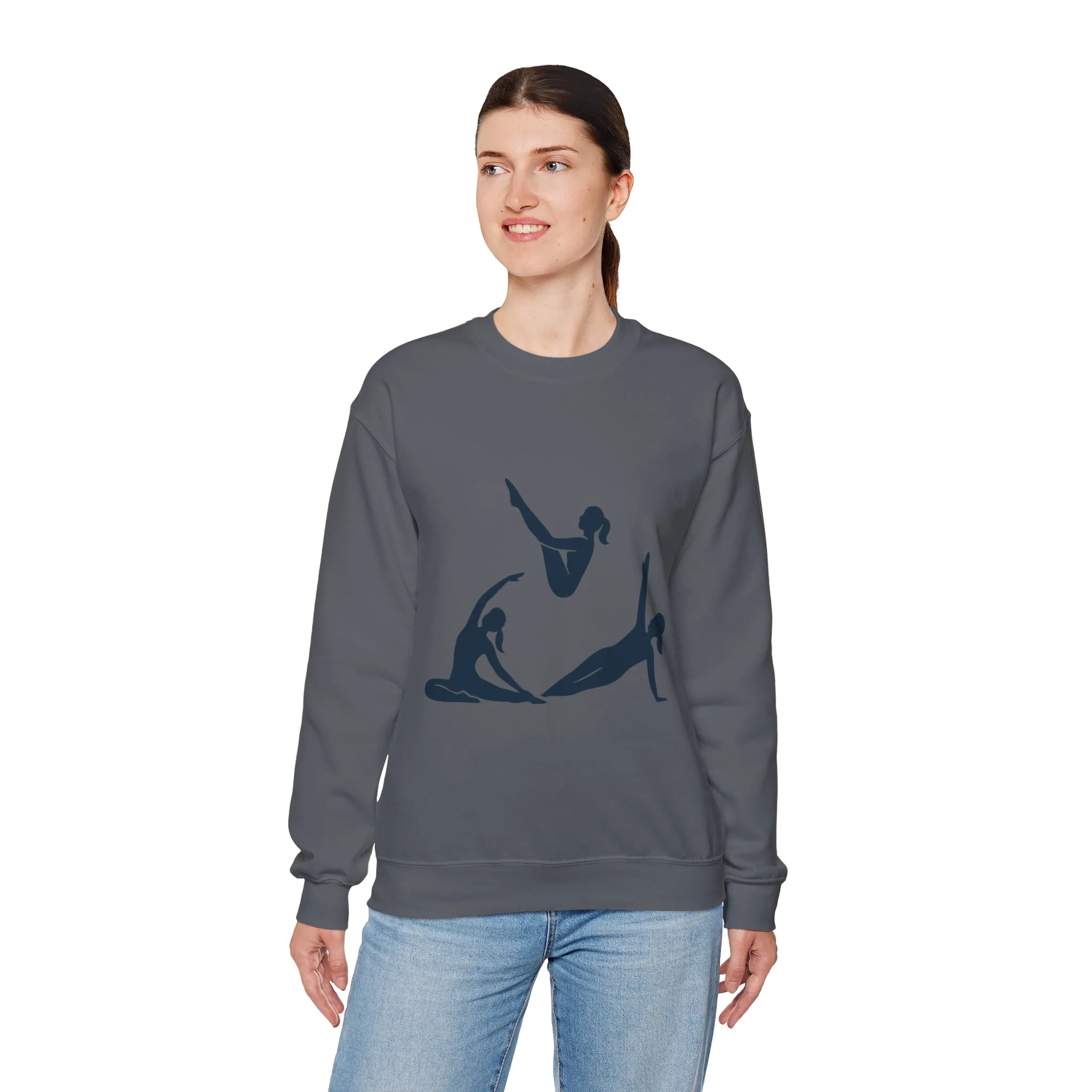 Womens Heavy Blend™ Crewneck Sweatshirt, Womens Pilates Sweatshirt, Yoga Fitness Graphic Pullover, Cute Workout Gym Top, Yoga Lover Gift - Image 18