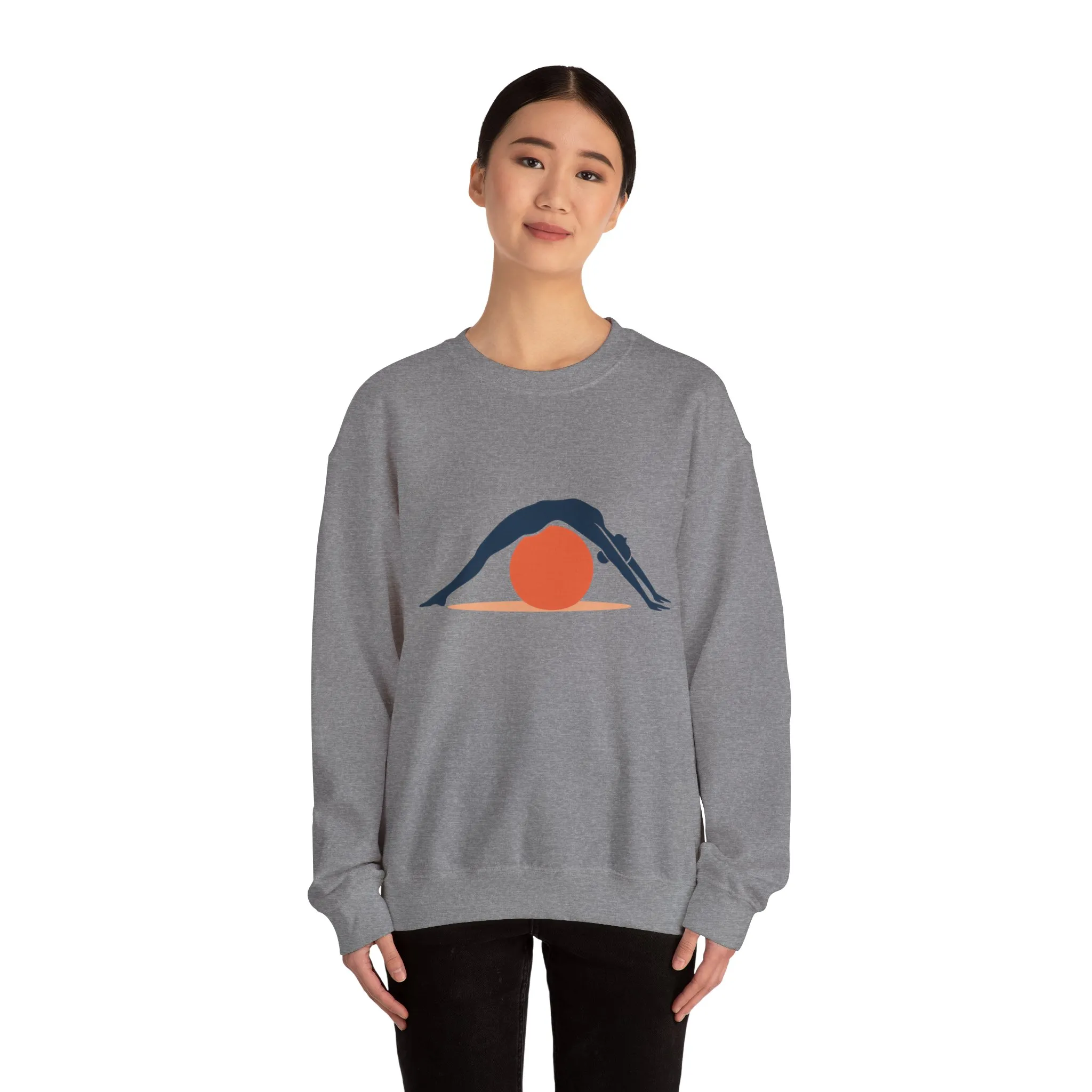 Womens Heavy Blend™ Crewneck Sweatshirt, Womens Pilates Sweatshirt, Yoga Fitness Graphic Pullover, Cute Workout Top - Image 8
