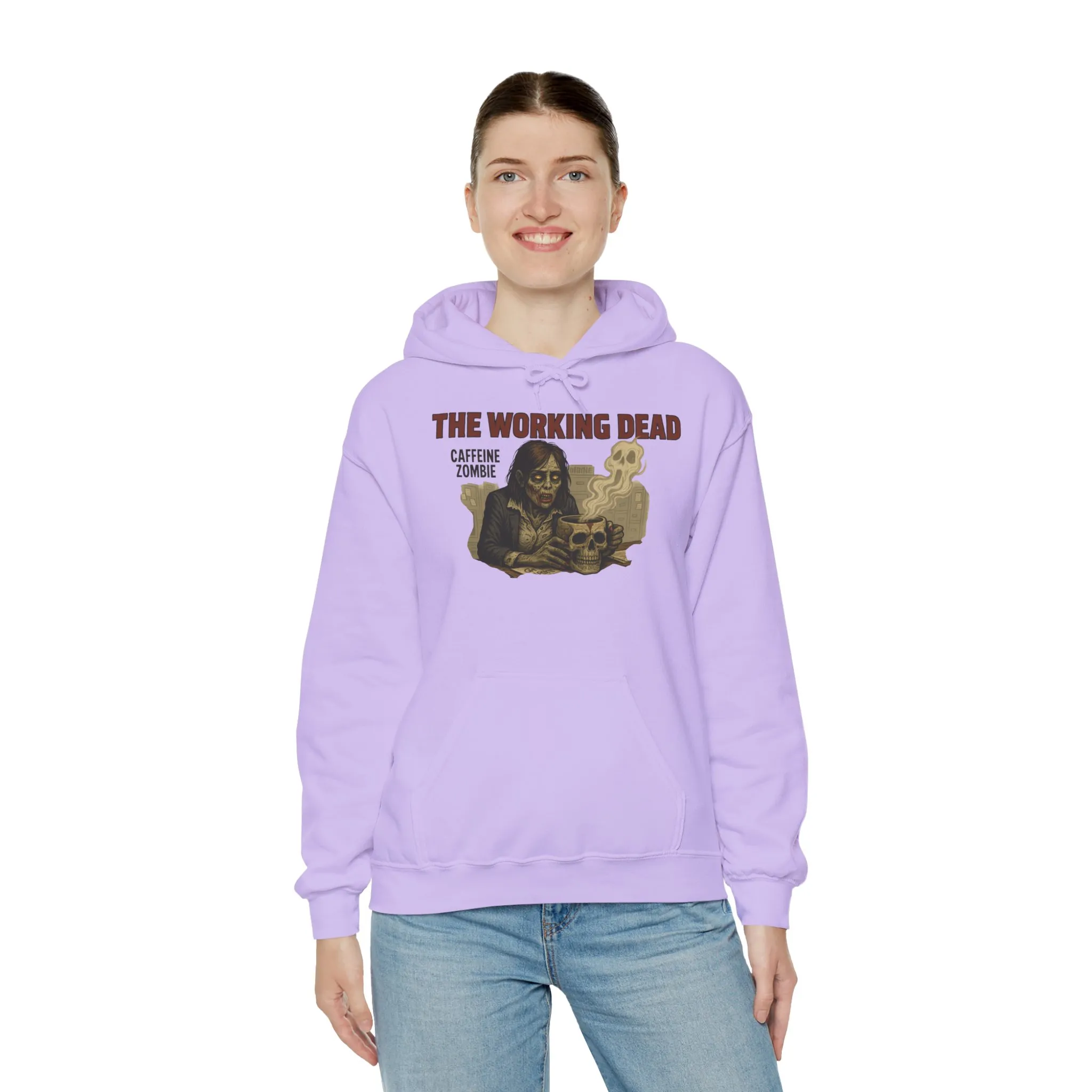 The Working Dead Women's Zombie Hoodie, Work Humor Hoodie, Halloween Work Top, Coffee Zombie Hoodie - Image 32