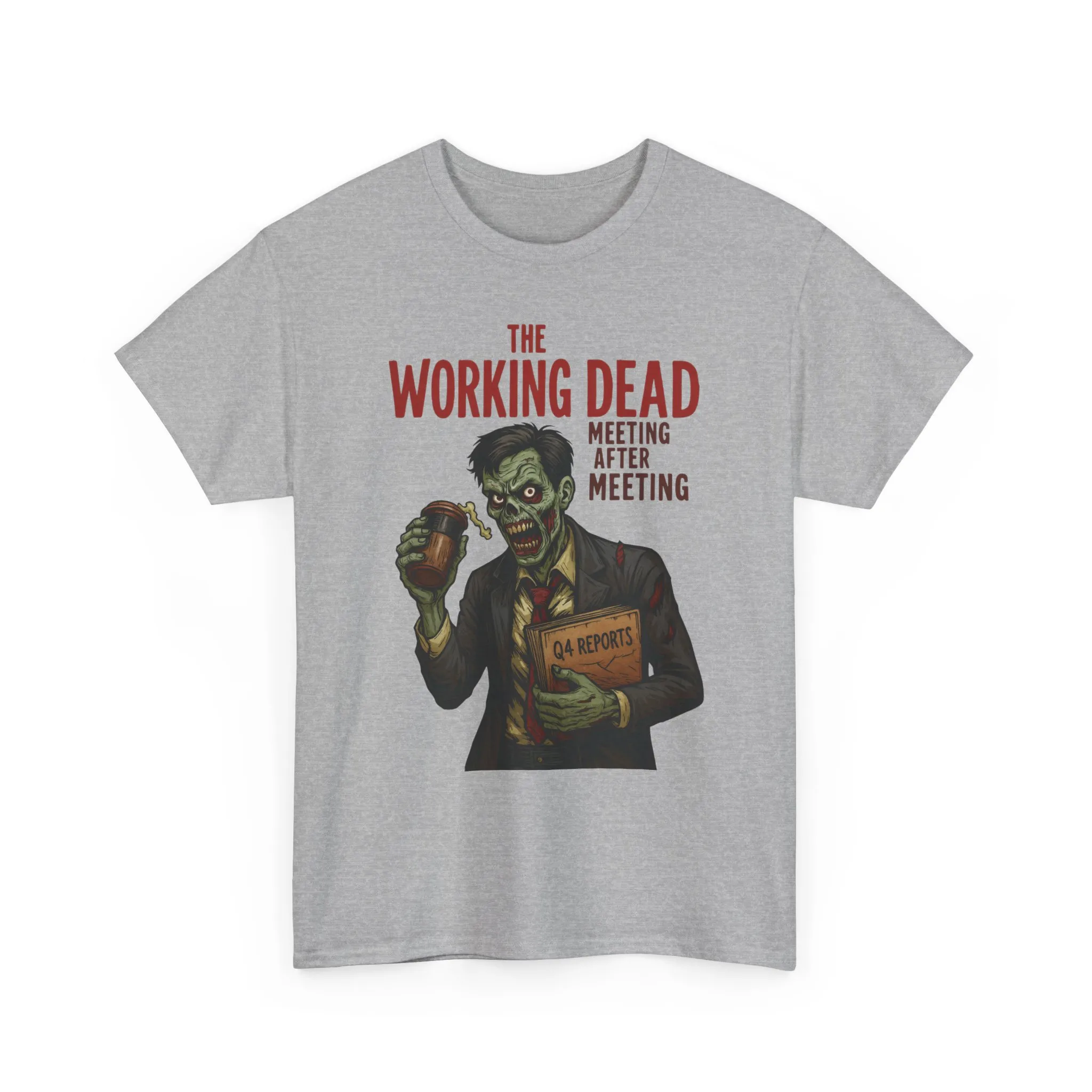 The Working Dead Men's Funny Zombie Work T-Shirt, Office Humor Tee, Meeting Joke Shirt, Halloween Office Tee - Image 15
