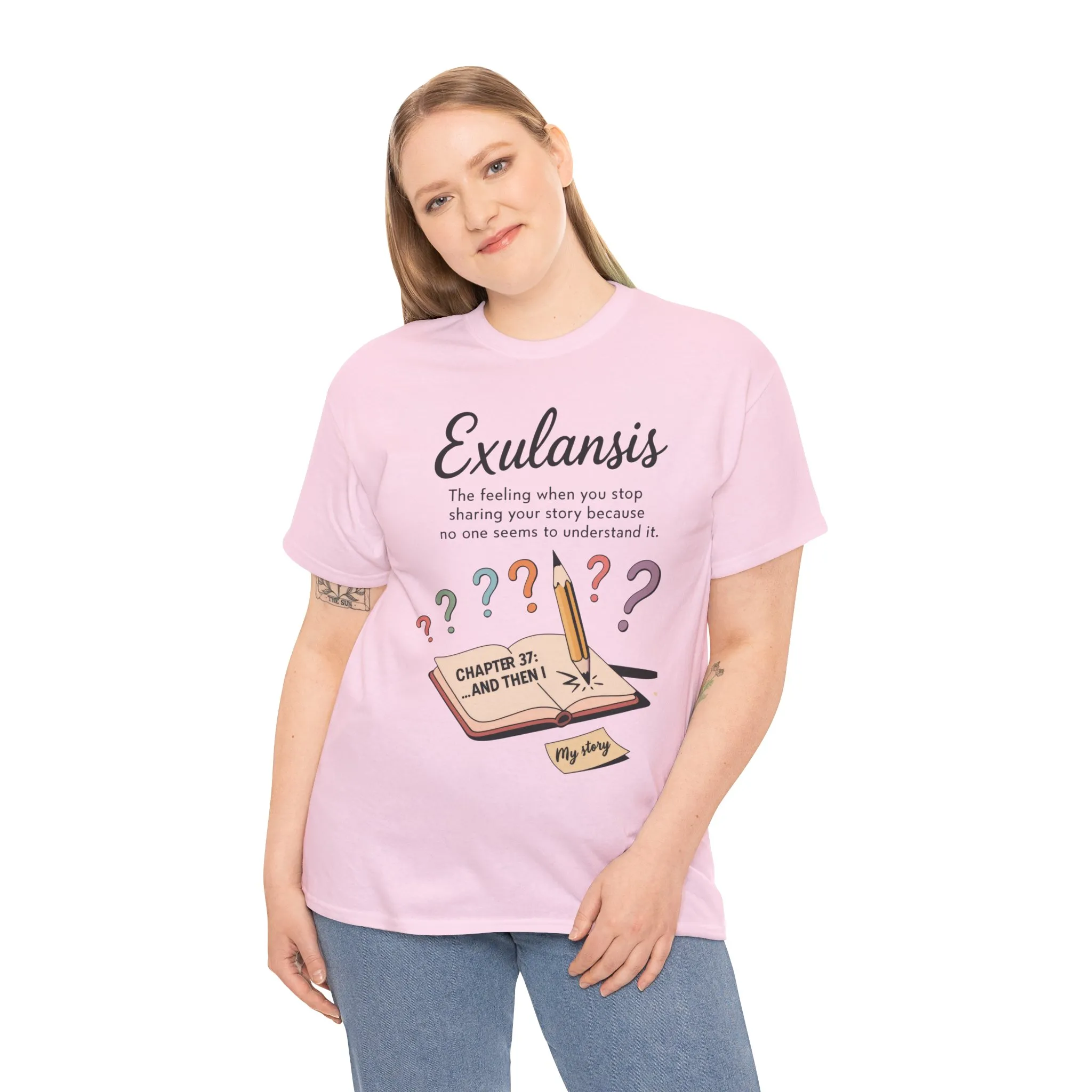 Exulansis Shirt, Emotional Aesthetic Word Tee, Deep Meaning Typography Graphic Tee, Women's Heavy Cotton Tee, deep meaning t shirt - Image 3