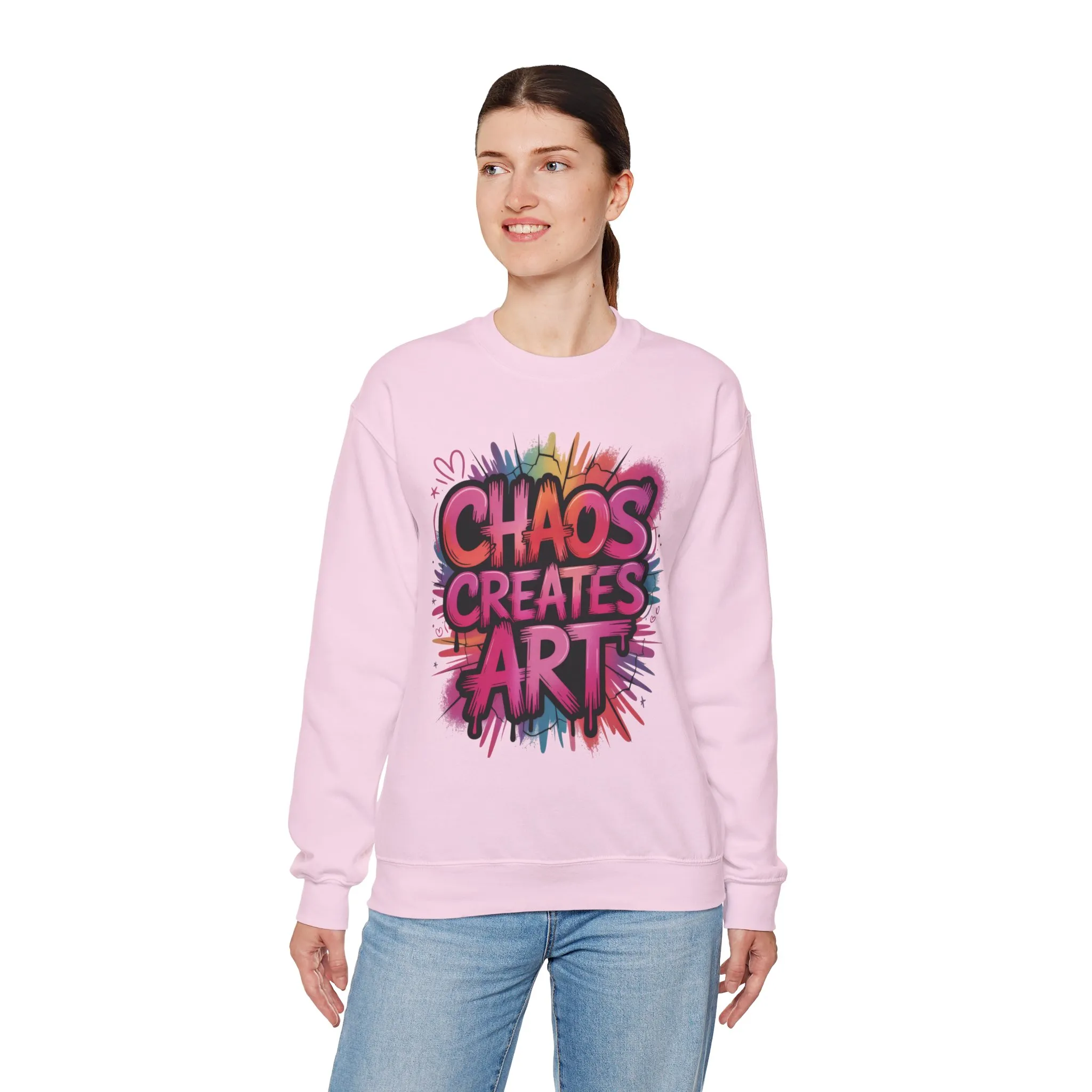 Women's Heavy Blend™ Crewneck Sweatshirt, Chaos Creates Art Graffiti Sweatshirt Women's Oversized - Image 21