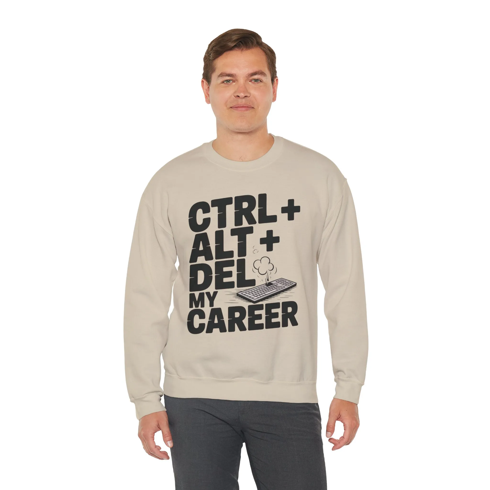 Ctrl Alt Del My Career Sweatshirt, Sarcastic Workwear Graphic Pullover, Funny Office Top, Men's Heavy Blend™ Crewneck Sweatshirt - Image 9