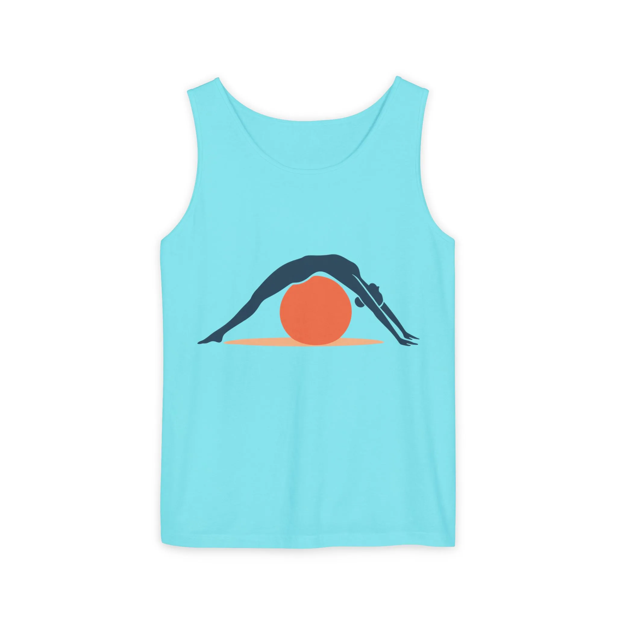 Womens Garment-Dyed Tank Top, Womens Pilates Tank Top, Yoga Fitness Graphic Top, Cute Workout Activewear Shirt - Image 2