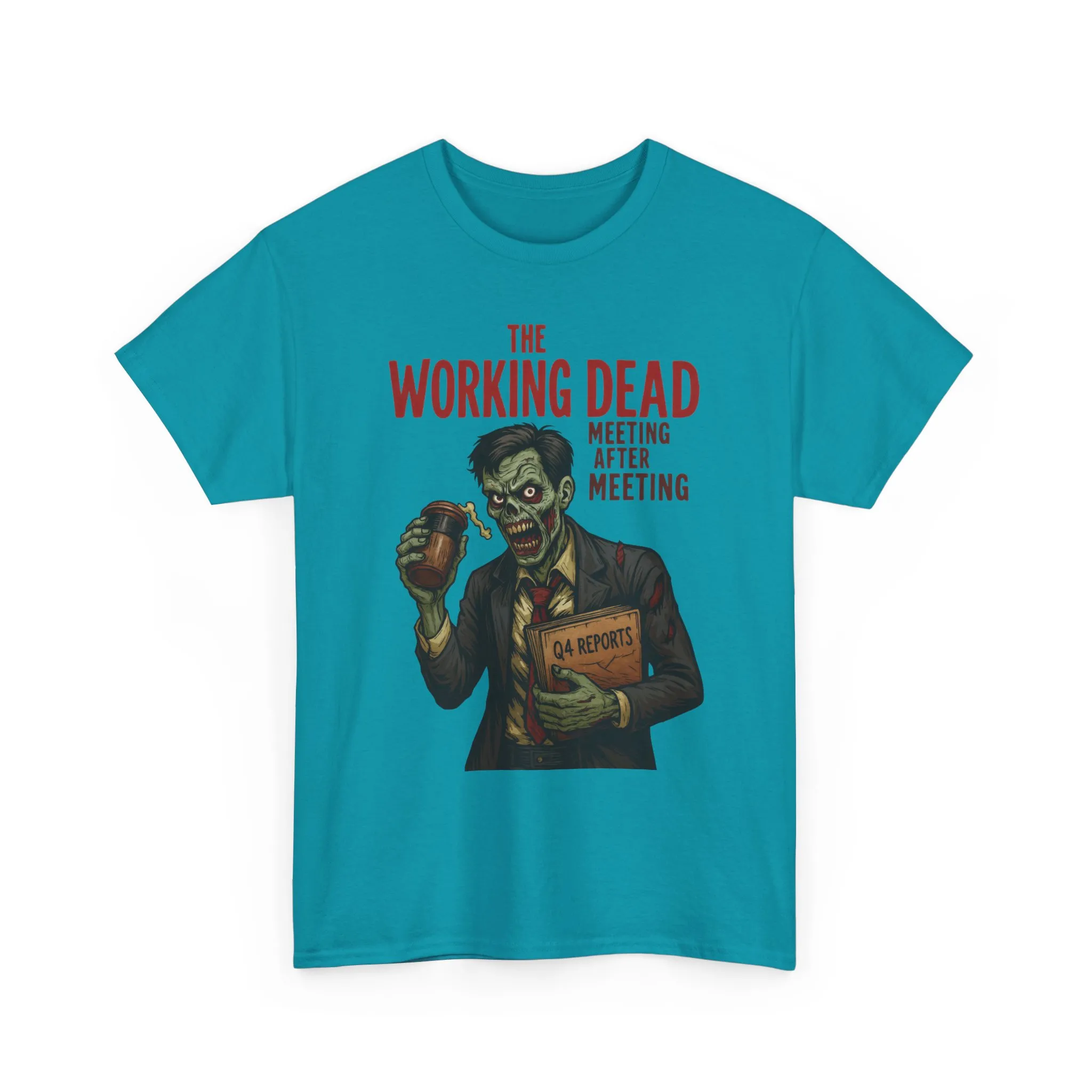 The Working Dead Men's Funny Zombie Work T-Shirt, Office Humor Tee, Meeting Joke Shirt, Halloween Office Tee - Image 21