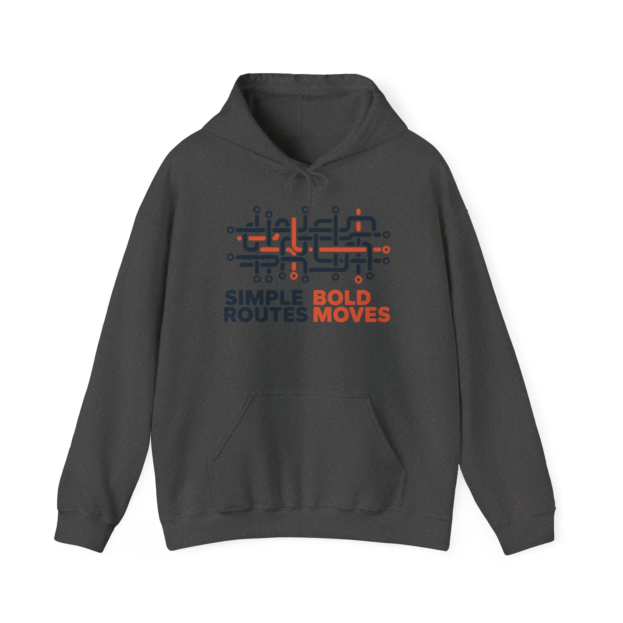 Mens Heavy Blend™ Hooded Sweatshirt, Simple Routes Bold Moves Hoodie, Unisex Metro Map Graphic, Urban Streetwear - Image 18