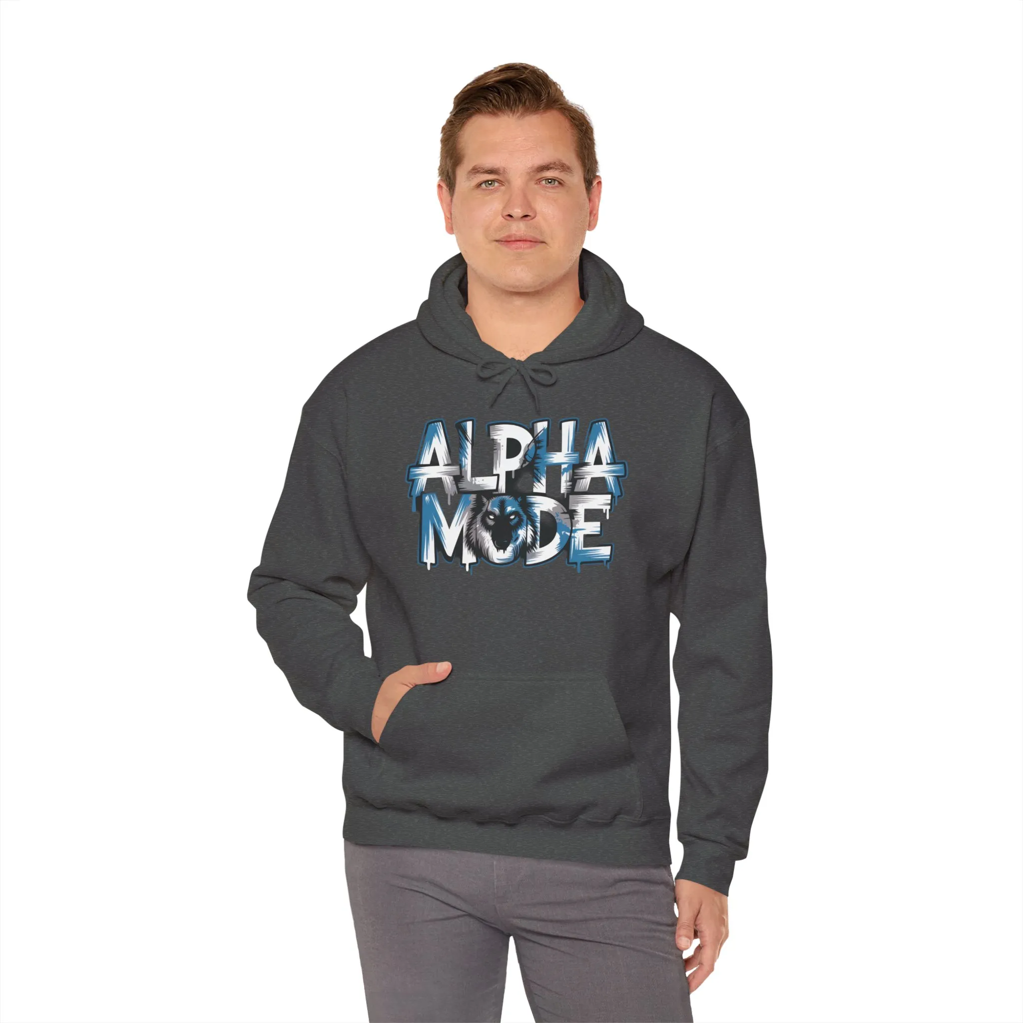 Mens Heavy Blend™ Hooded Sweatshirt, Alpha Mode Wolf Hoodie Mens Bold Streetwear - Image 20