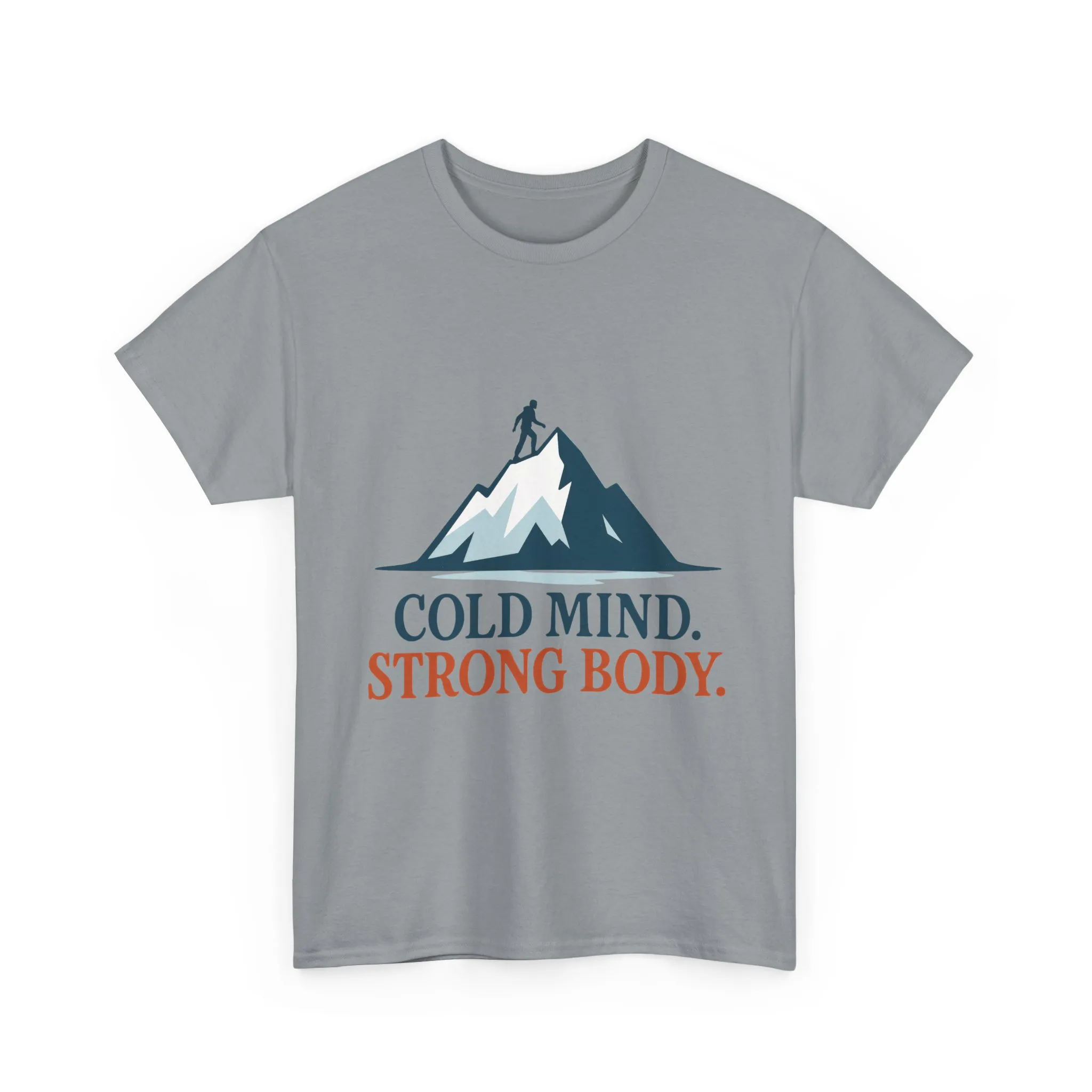 Cold Mind Strong Body Mens T-Shirt, Nordic Minimalist Mountain Hiking Tee - Image 16