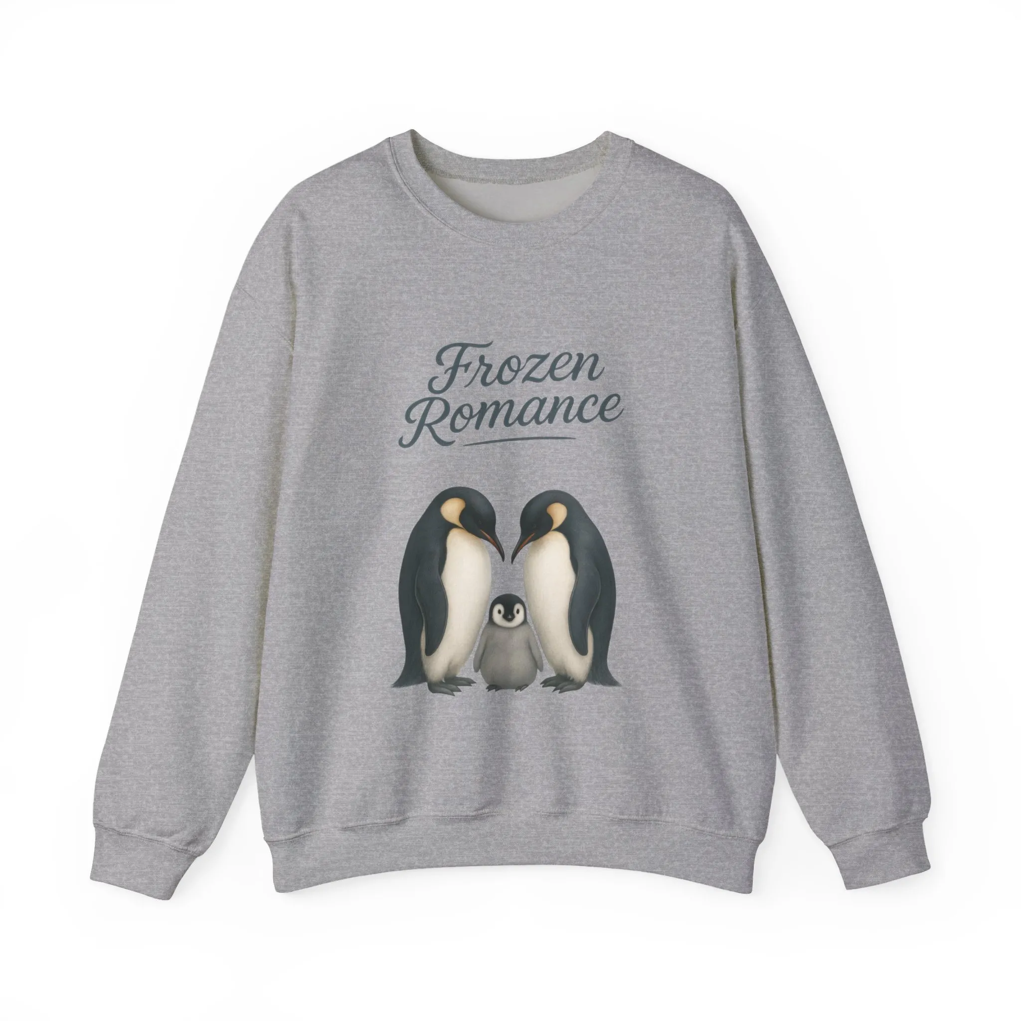 Womens Heavy Blend™ Crewneck Sweatshirt, Womens Frozen Romance Penguin Sweatshirt, Cute Animal Pullover, Romantic Graphic Top - Image 7