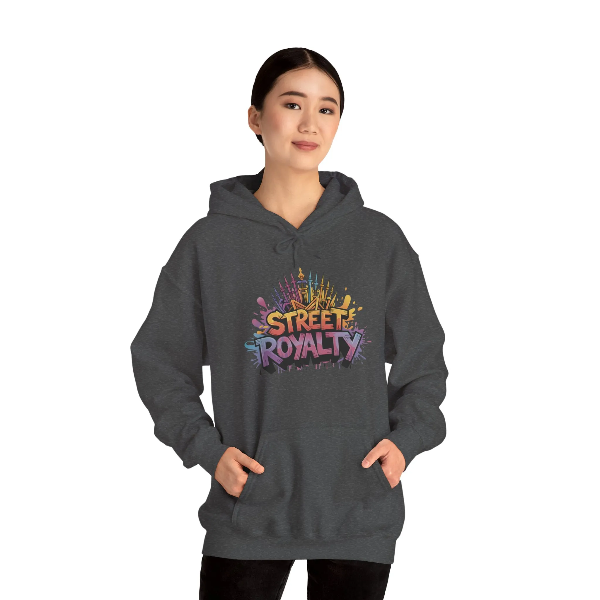 Street Royalty Women's Hoodie, Graffiti Crown Graphic Pullover, Urban Streetwear Sweatshirt for Girls - Image 13