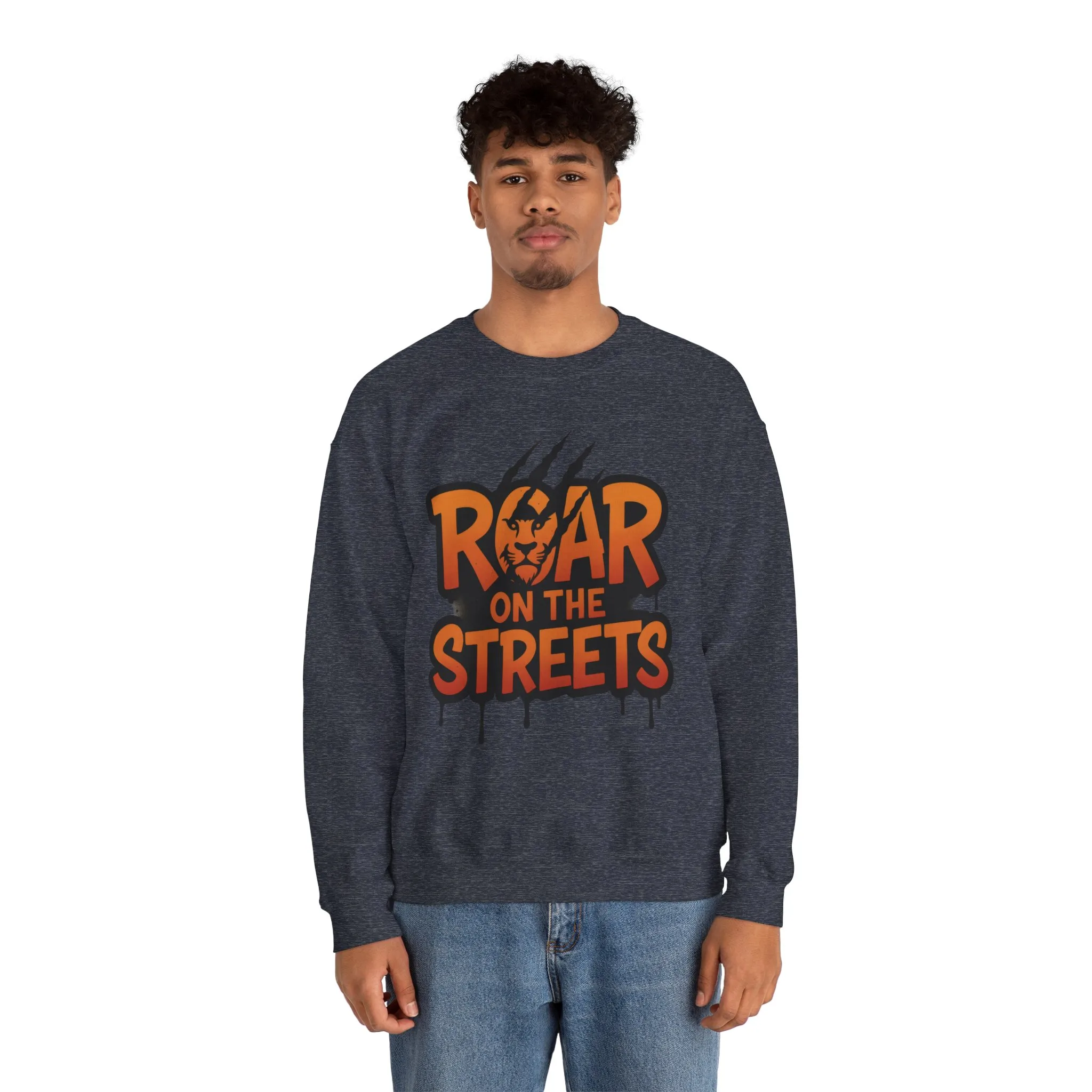 Mens Heavy Blend™ Crewneck Sweatshirt, Roar on the Streets Mens Lion Crewneck Sweatshirt - Image 20