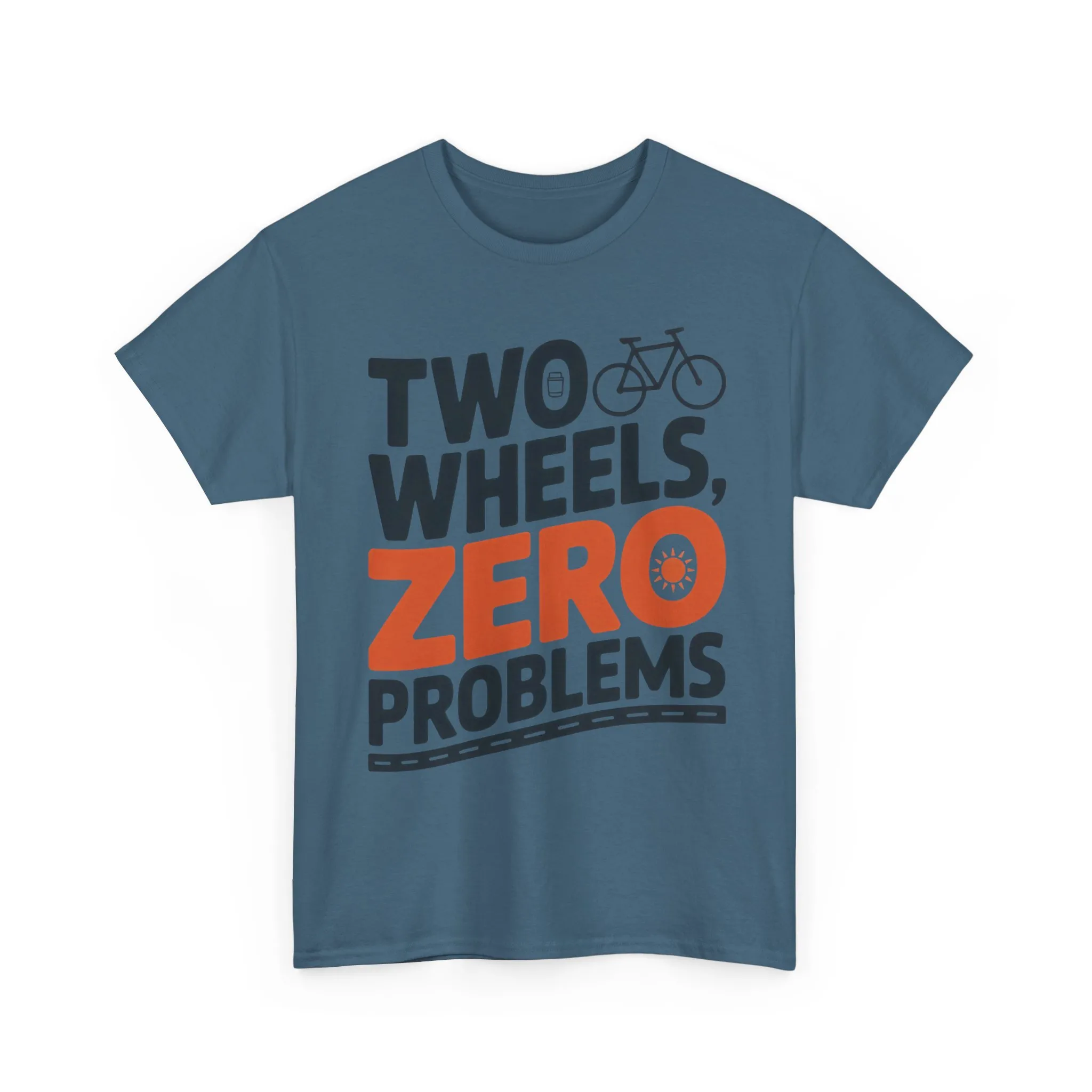 Two Wheels Zero Problems Mens Graphic Biker T-Shirt, Bike Humor Tee, Biker Gift - Image 16