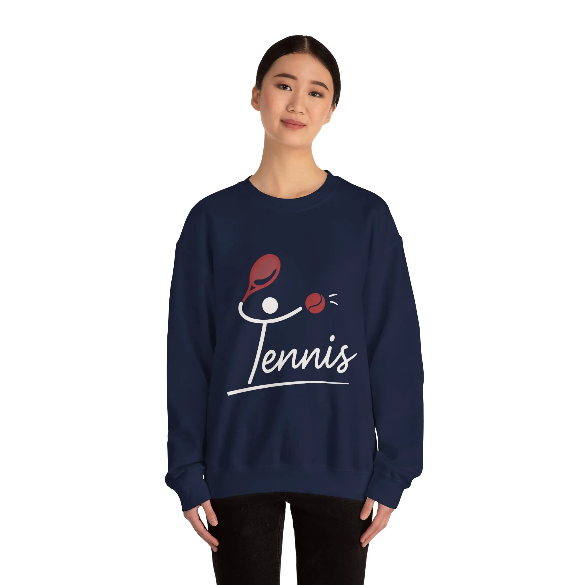 Womens Heavy Blend™ Crewneck Sweatshirt, Womens Tennis Sweatshirt, Cute Sports Graphic Pullover, Workout Gym Activewear Top - Image 30