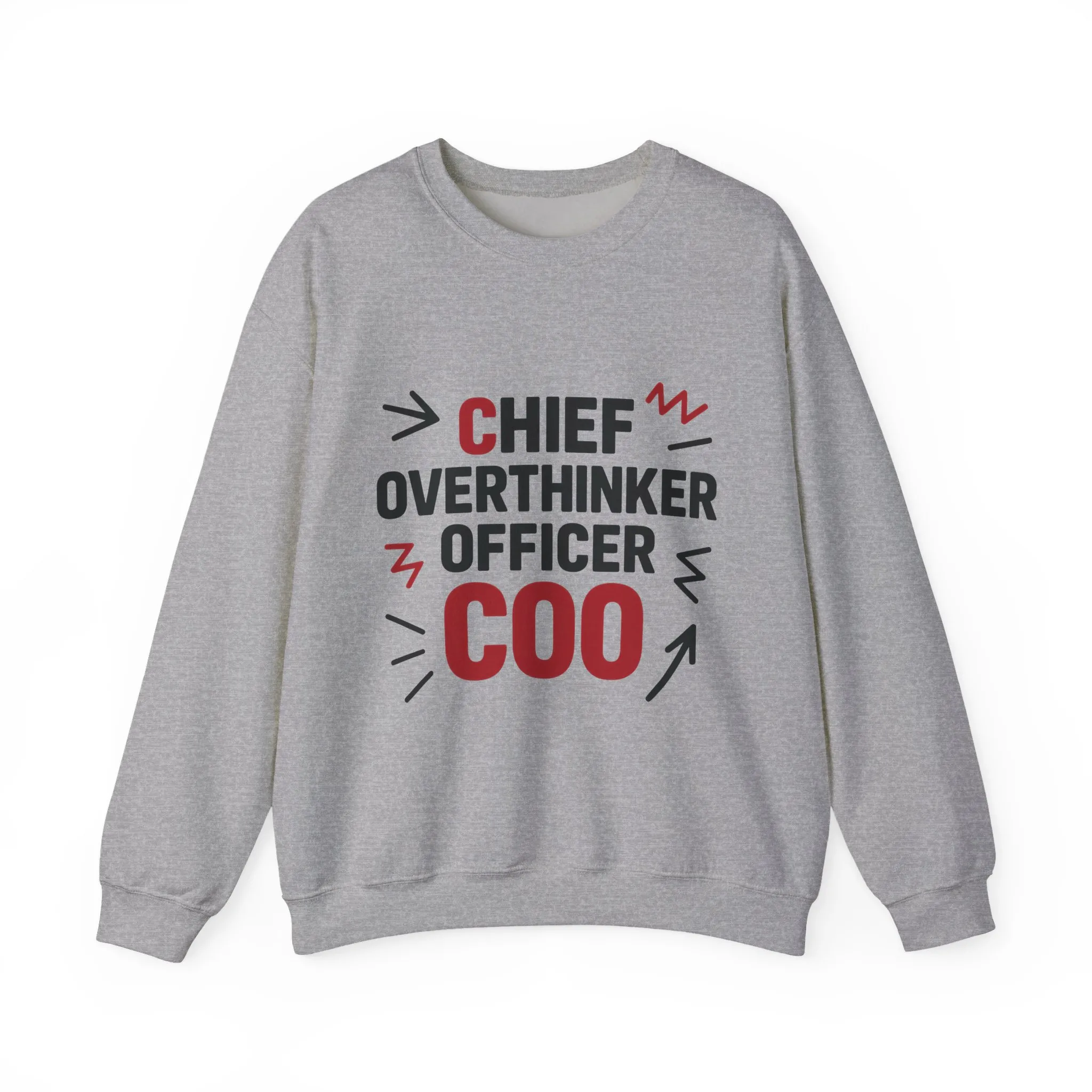 Chief Overthinker Officer Men's Sweatshirt, COO Funny Office Humor Graphic Pullover, Men's Heavy Blend™ Crewneck Sweatshirt - Image 13