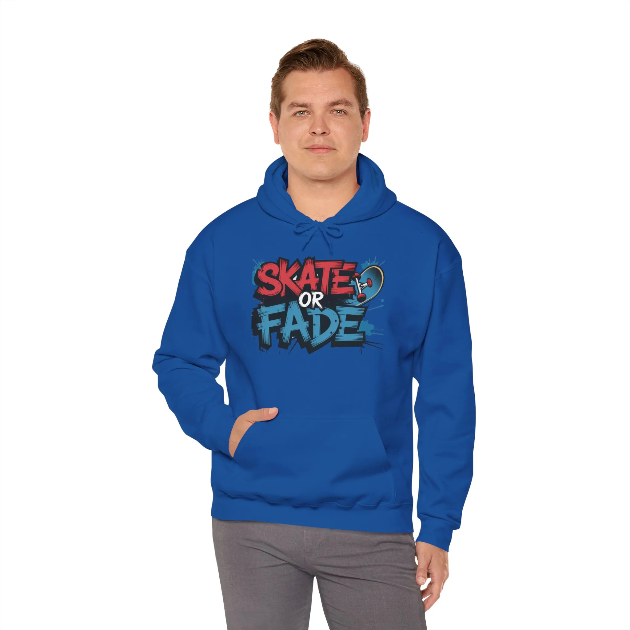 Skate Or Fade Men's Hoodie, Graffiti Skateboarding Pullover, Urban Streetwear Hoodie for Skaters - Image 26