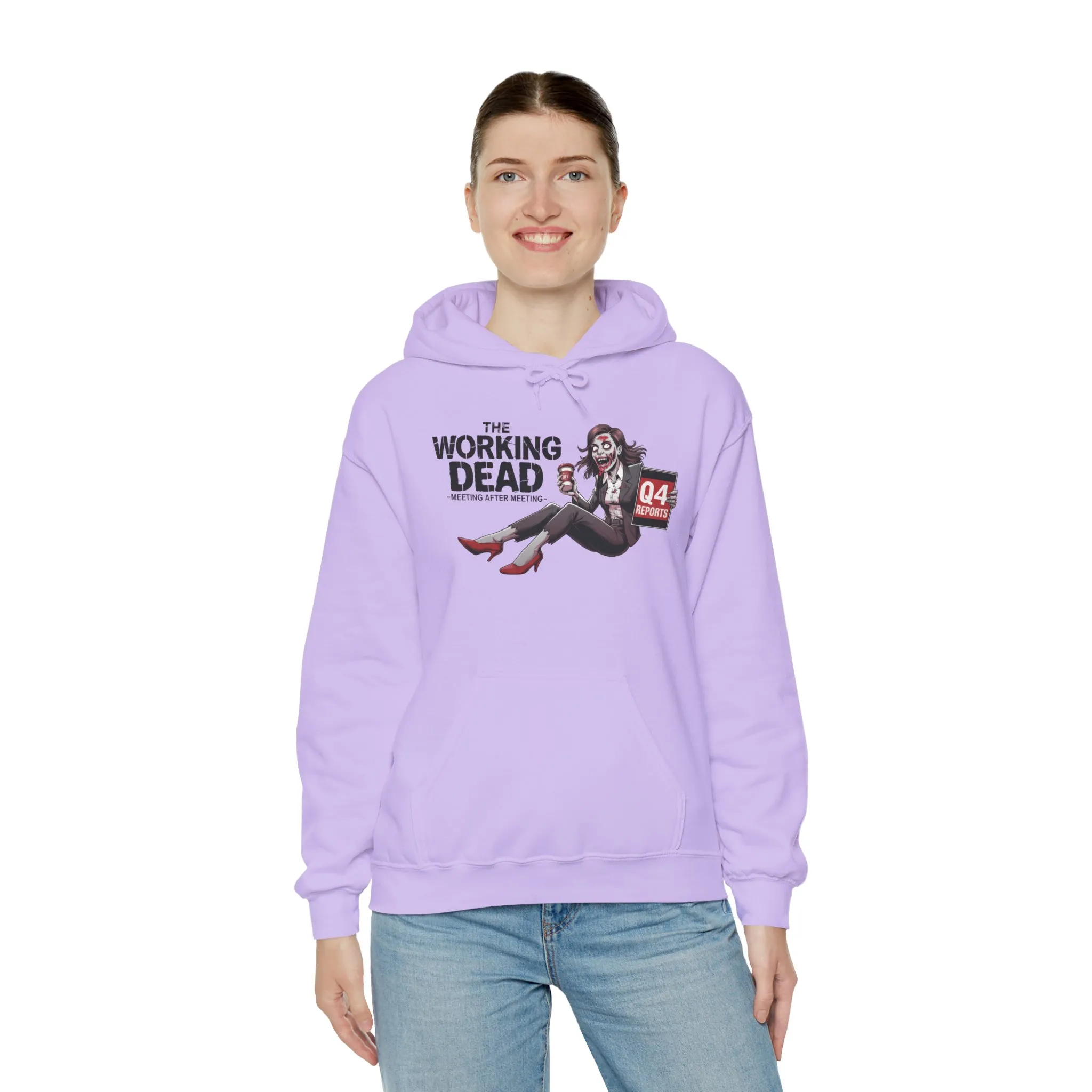 The Working Dead Women's Zombie Hoodie, Funny Office Meeting Sweatshirt, Halloween Zombie Top, Halloween Work Top - Image 32
