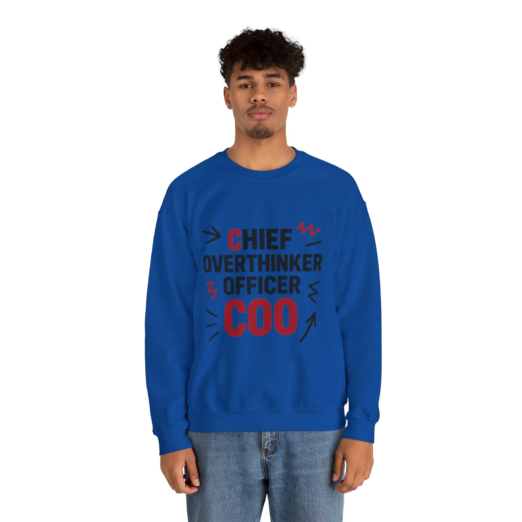 Chief Overthinker Officer Men's Sweatshirt, COO Funny Office Humor Graphic Pullover, Men's Heavy Blend™ Crewneck Sweatshirt - Image 35