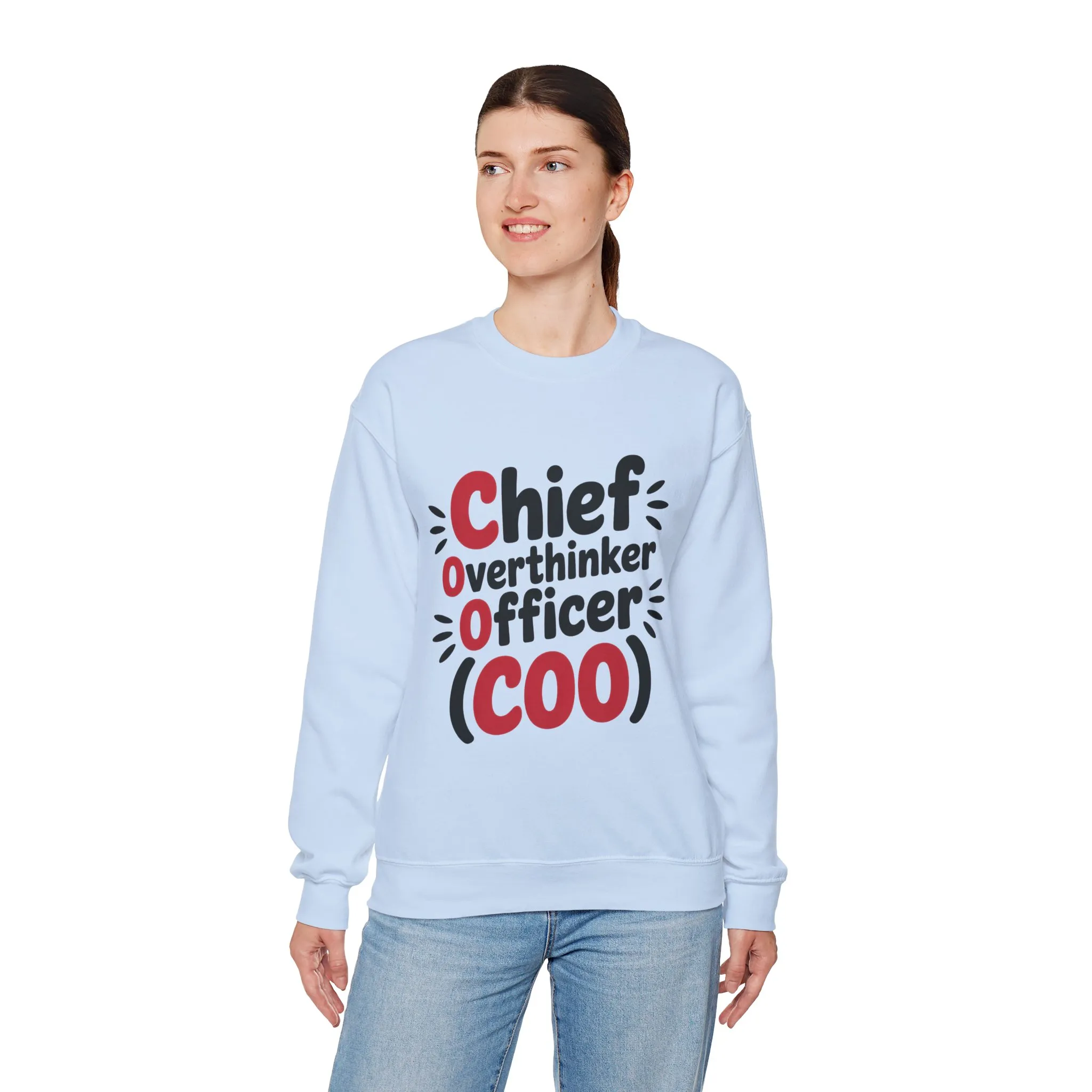 Chief Overthinker Officer Women's Sweatshirt, COO Funny Office Humor Graphic Pullover, Women's Heavy Blend™ Crewneck Sweatshirt - Image 33