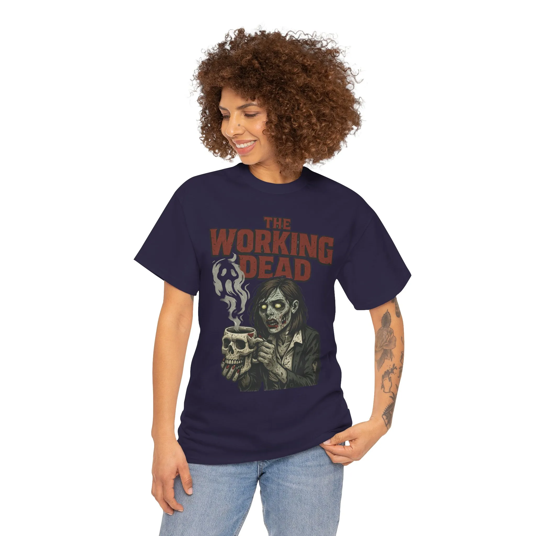 The Working Dead Women's Zombie Funny Office T-Shirt, Meeting Humor Tee, Halloween Work Tee - Image 2