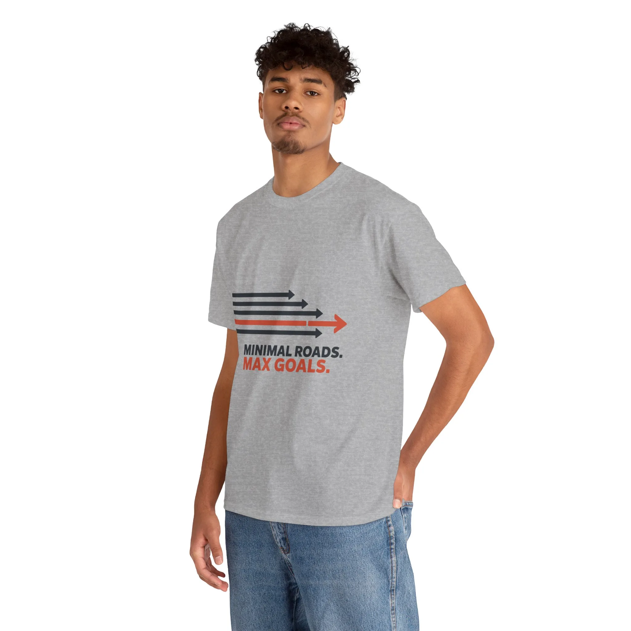 Minimal Roads Max Goals Motivational Mens T-Shirt, Urban Style Graphic Tee - Image 6