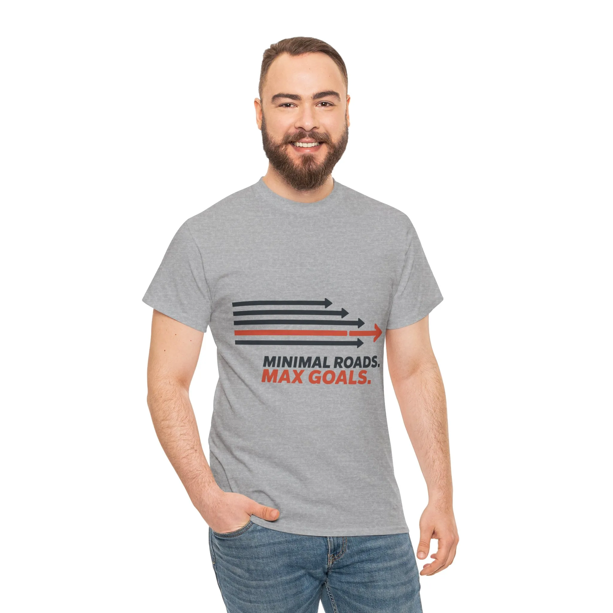 Minimal Roads Max Goals Motivational Mens T-Shirt, Urban Style Graphic Tee - Image 5