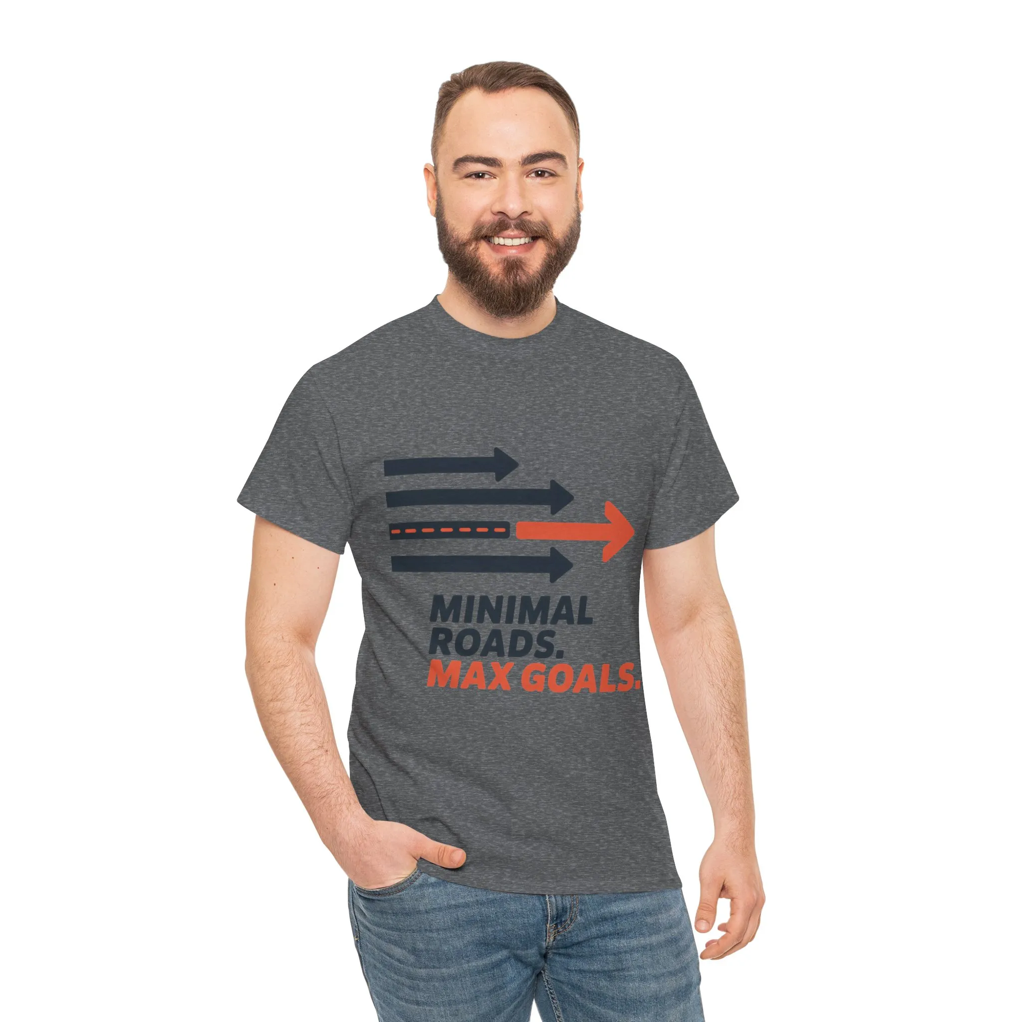 Minimal Roads Max Goals Motivational Mens T-Shirt, Urban Style Graphic Tee - Image 17