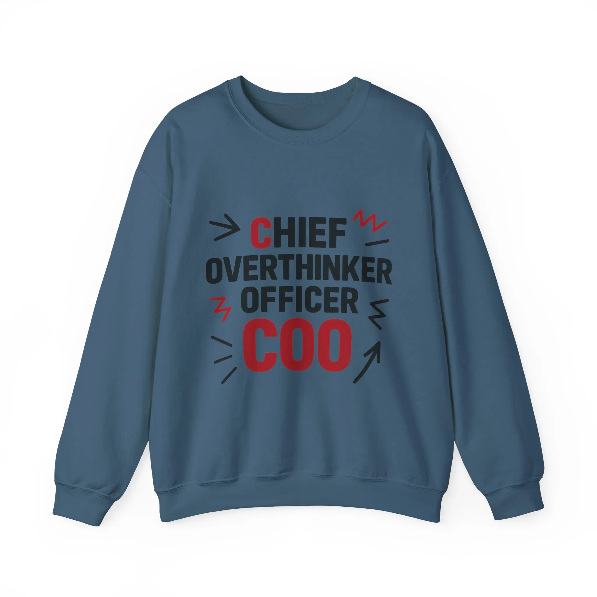 Chief Overthinker Officer Men's Sweatshirt, COO Funny Office Humor Graphic Pullover, Men's Heavy Blend™ Crewneck Sweatshirt - Image 25