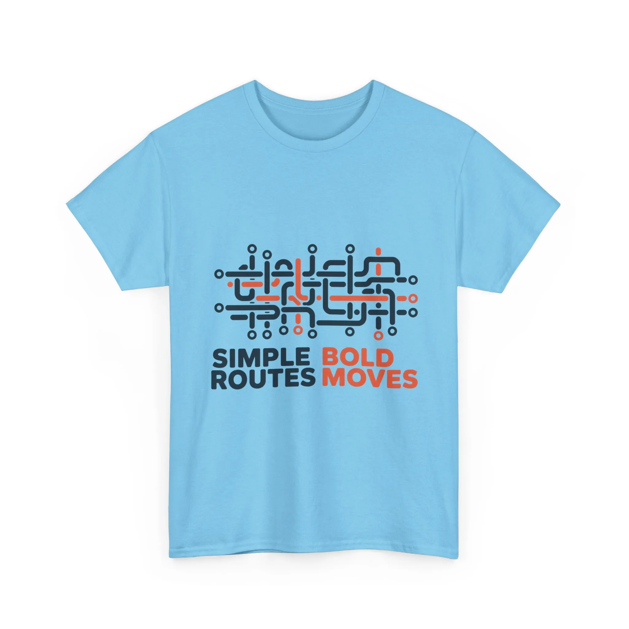 Simple Routes Bold Moves Mens T-Shirt, Minimal Urban Metro Map Graphic Tee - Image 16