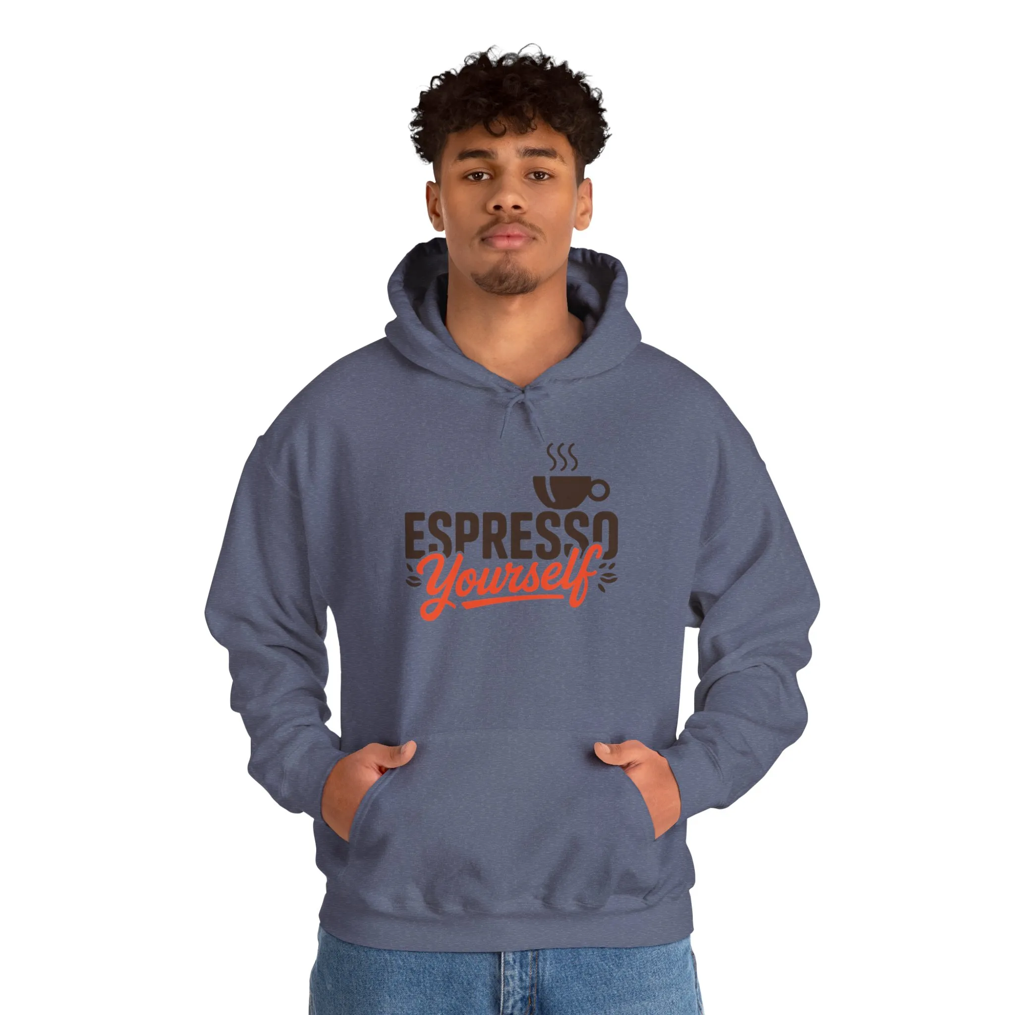 Mens Heavy Blend™ Hooded Sweatshirt, Espresso Yourself Mens Hoodie, Coffee Lover Funny Graphic Pullover - Image 31