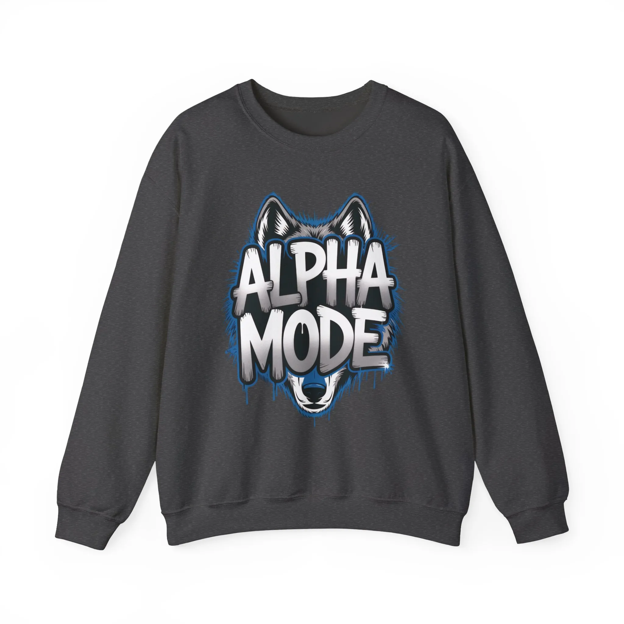 Mens Heavy Blend™ Crewneck Sweatshirt, Alpha Mode Mens Wolf Graphic Crewneck Sweatshirt - Image 13